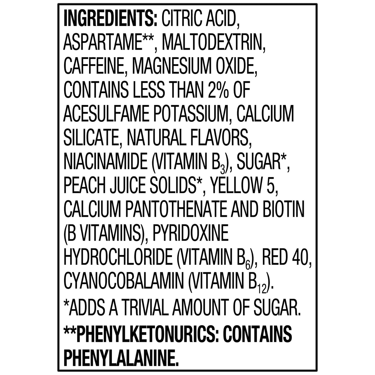 Great Value Energy Peach Mango Sugar-Free Caffeinated Drink Mix Packets 0.9 oz 10 Count