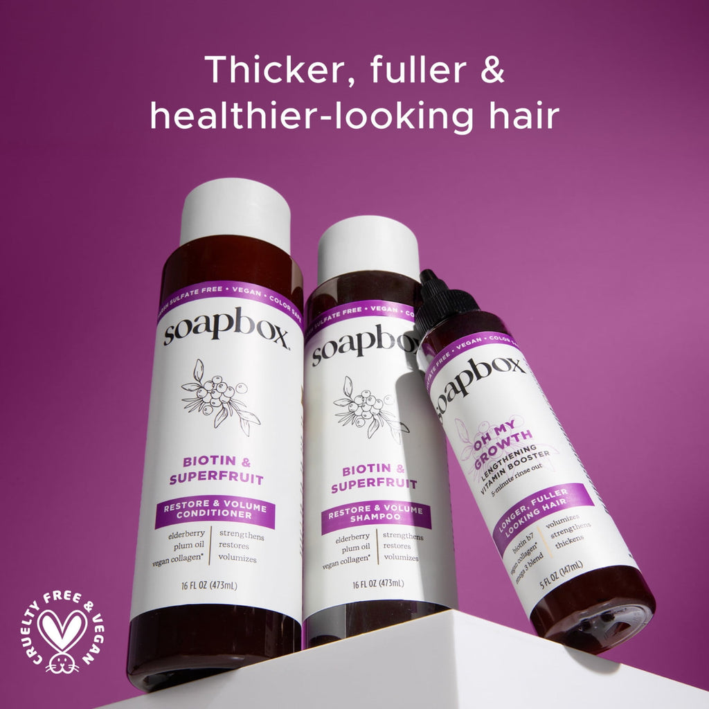 Soapbox Biotin & Superfruit Volumizing Conditioner for Fuller Hair 16 fl oz