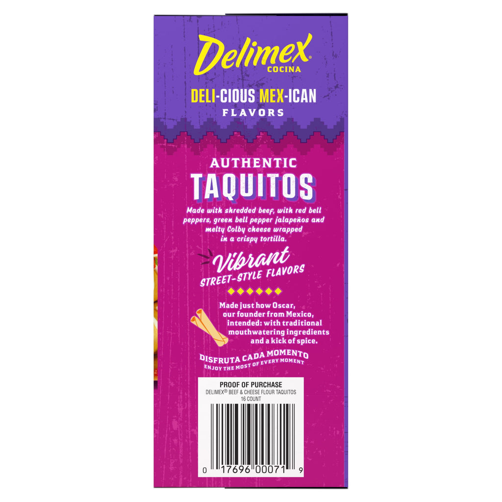 Delimex Beef & Cheese Taquitos Frozen Snacks 16 Count 1.32 Lb