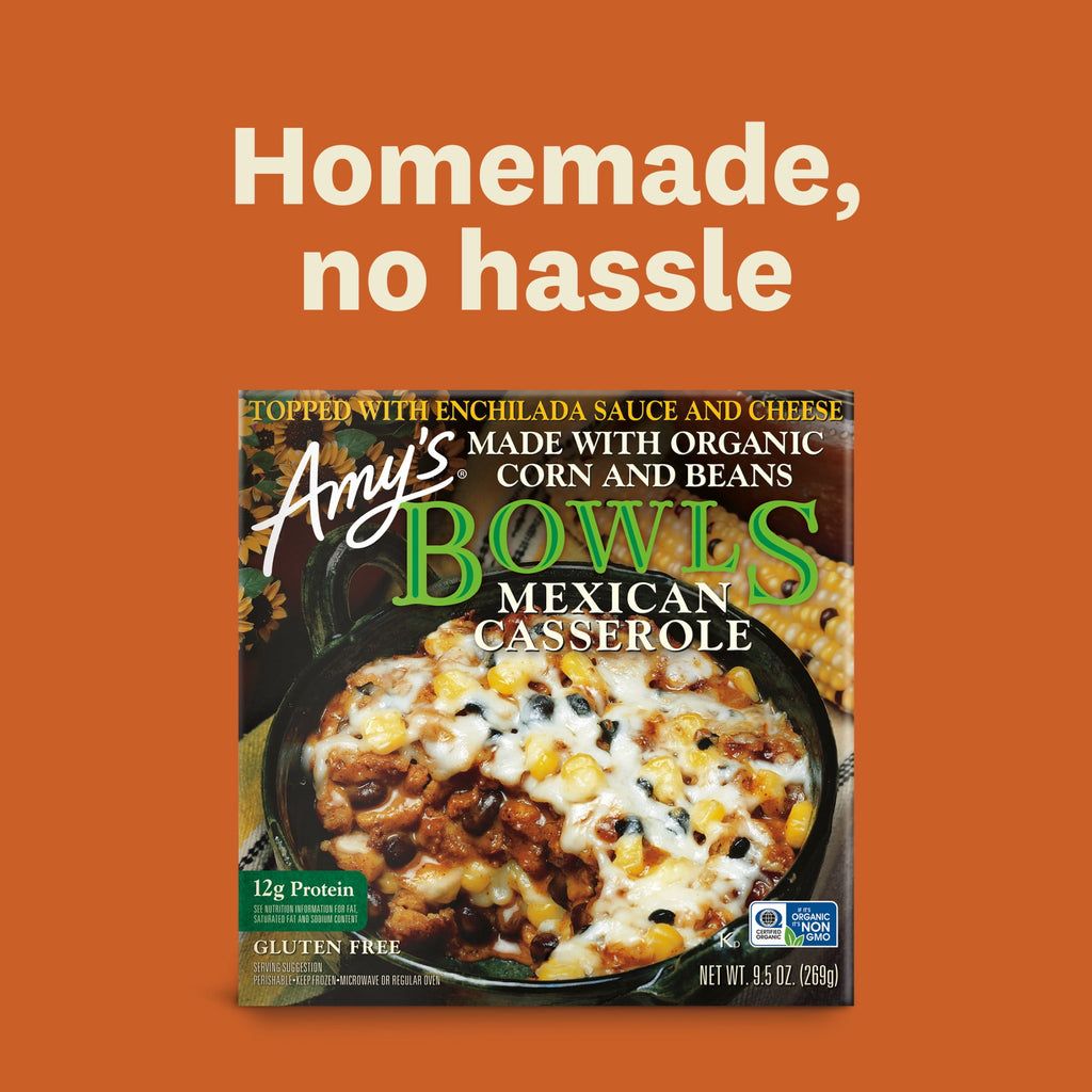 Amy's Kitchen Mexican Casserole Bowl Frozen Meal 9.5 Oz