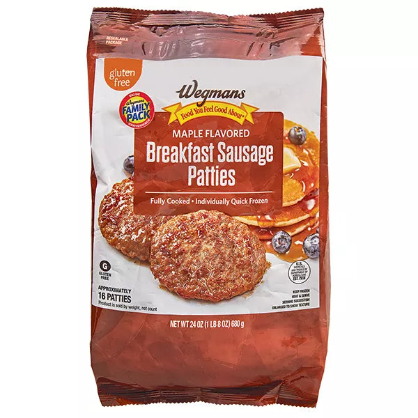 Wegmans Maple Flavored Breakfast Sausage Patties-24 oz