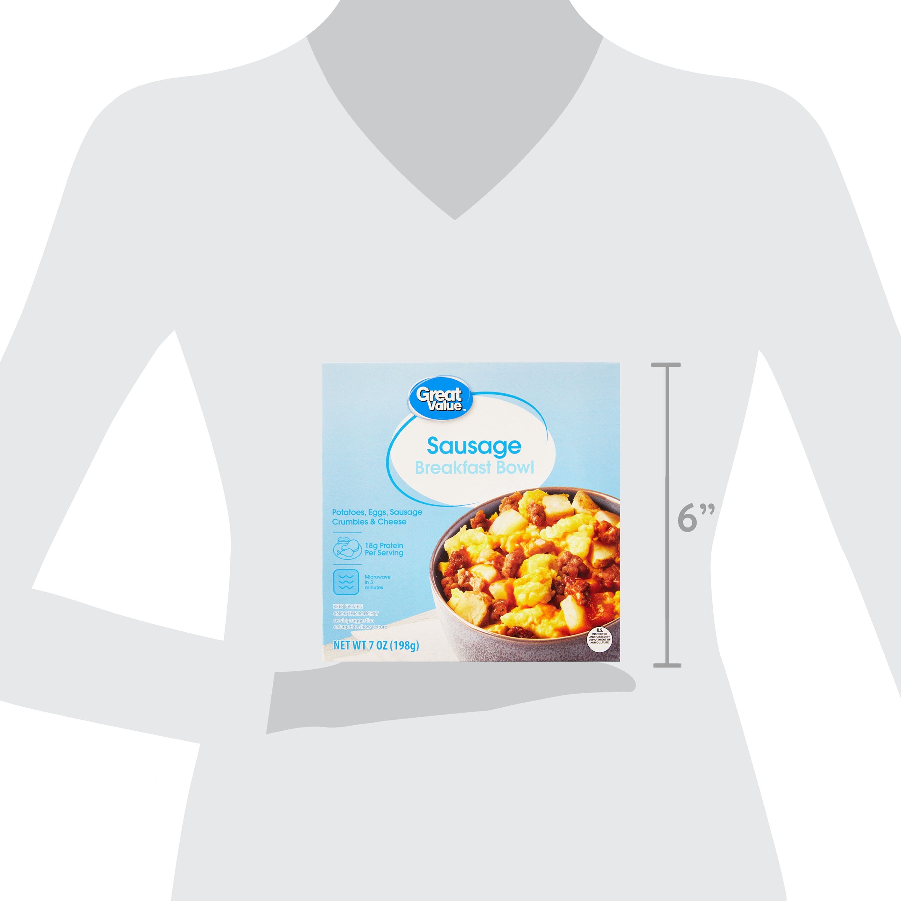 Great Value Sausage Breakfast Bowl Frozen 7 Oz