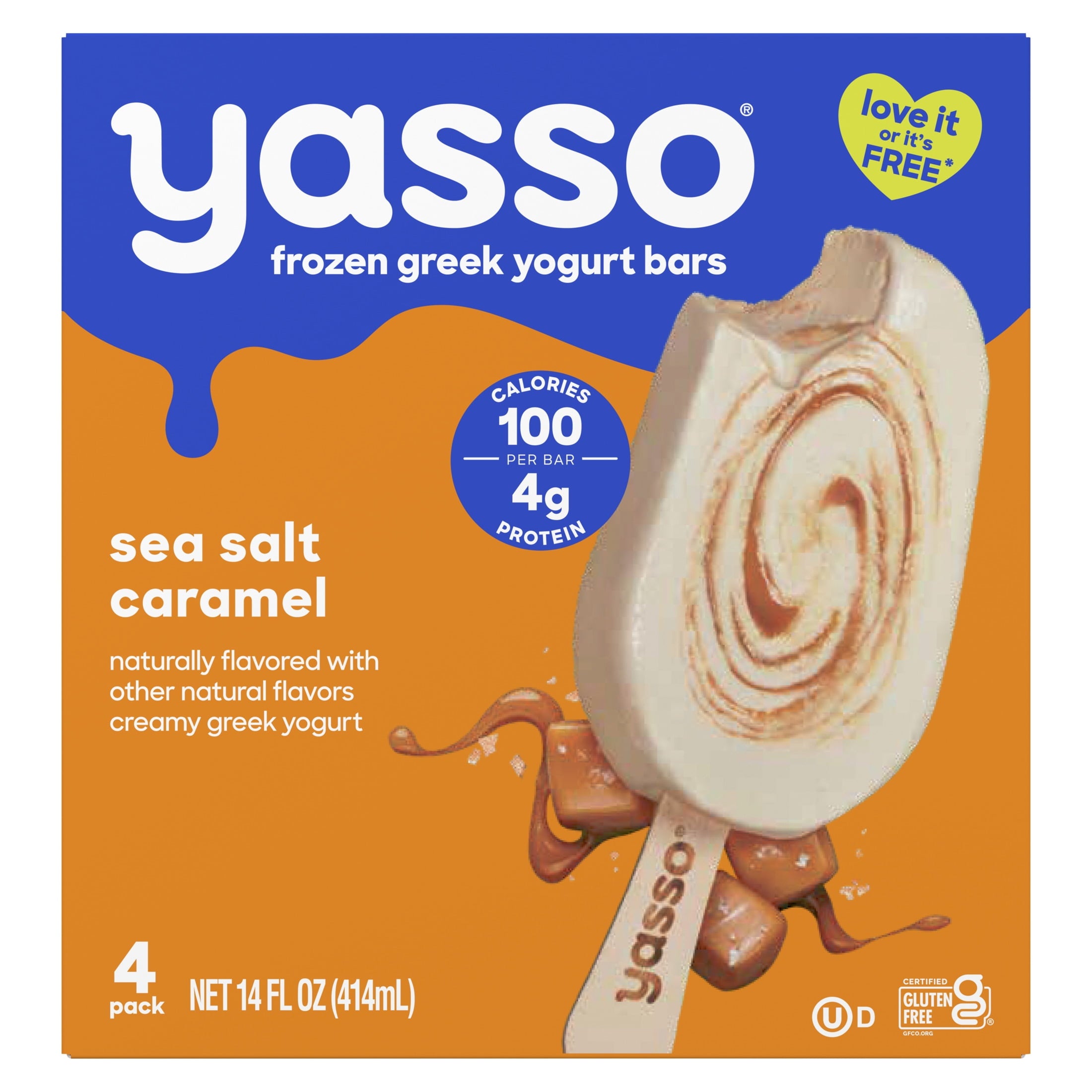 Yasso Sea Salt Caramel Frozen Greek Yogurt Bars 4 Count 14 Fl Oz