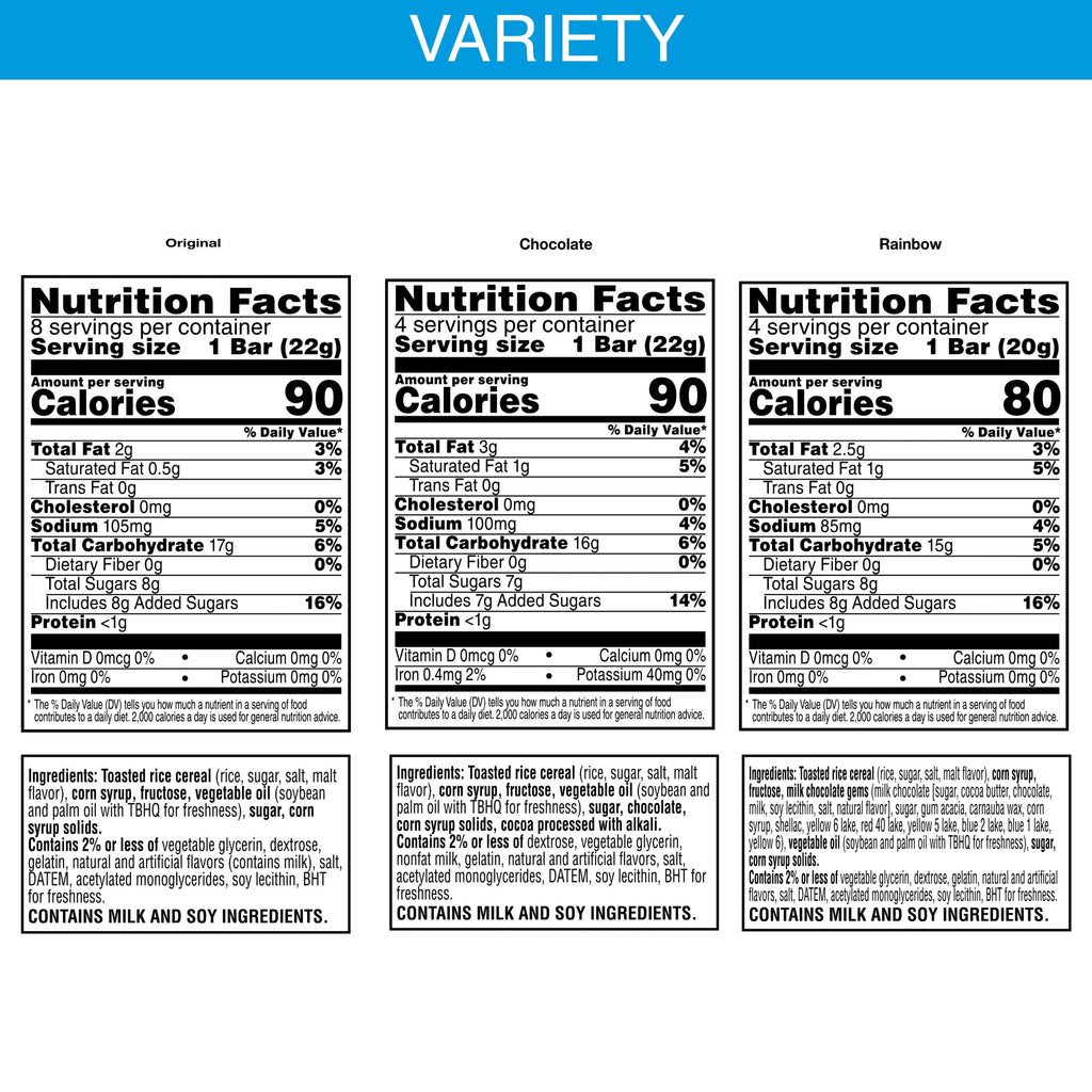 Rice Krispies Treats Variety Pack Chewy Crispy Marshmallow Squares 12.1 Oz 16 Count