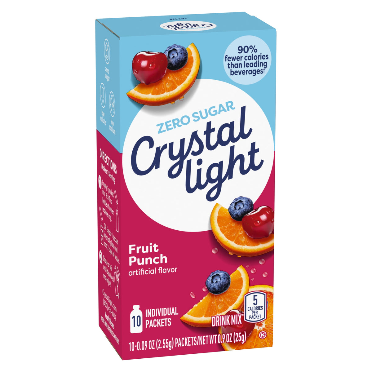 Crystal Light Sugar-Free Fruit Punch Drink Mix Packets 0.09 oz 10 Count