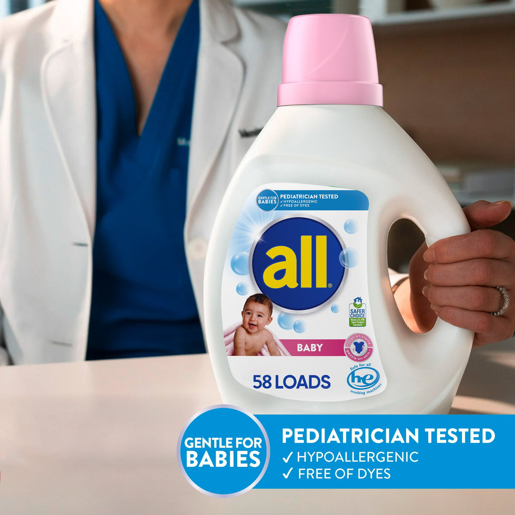 all Baby Liquid Laundry Detergent Hypoallergenic Gentle on Sensitive Skin 73 oz 58 Loads