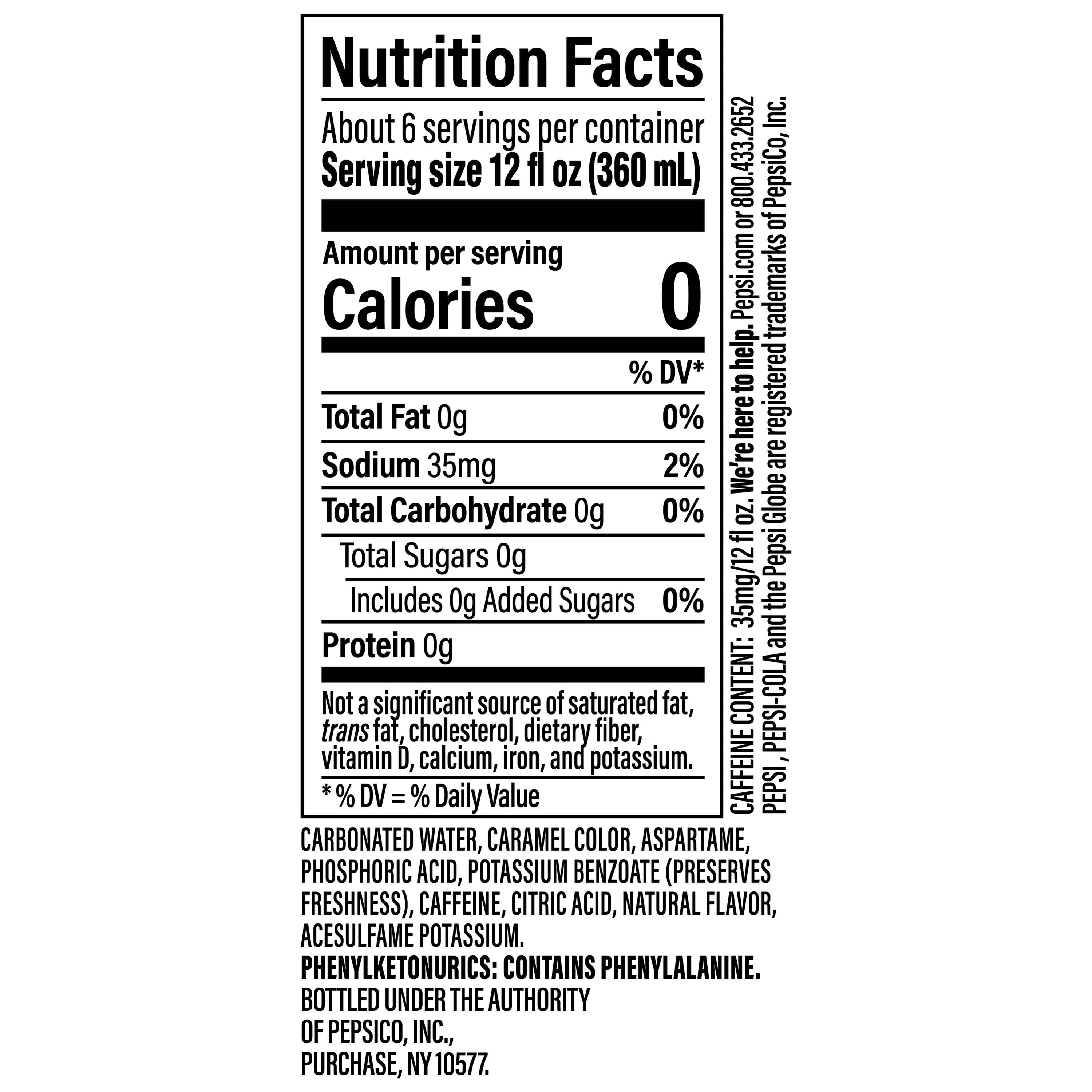 Diet Pepsi Cola Soda Pop 2 Liter Bottle