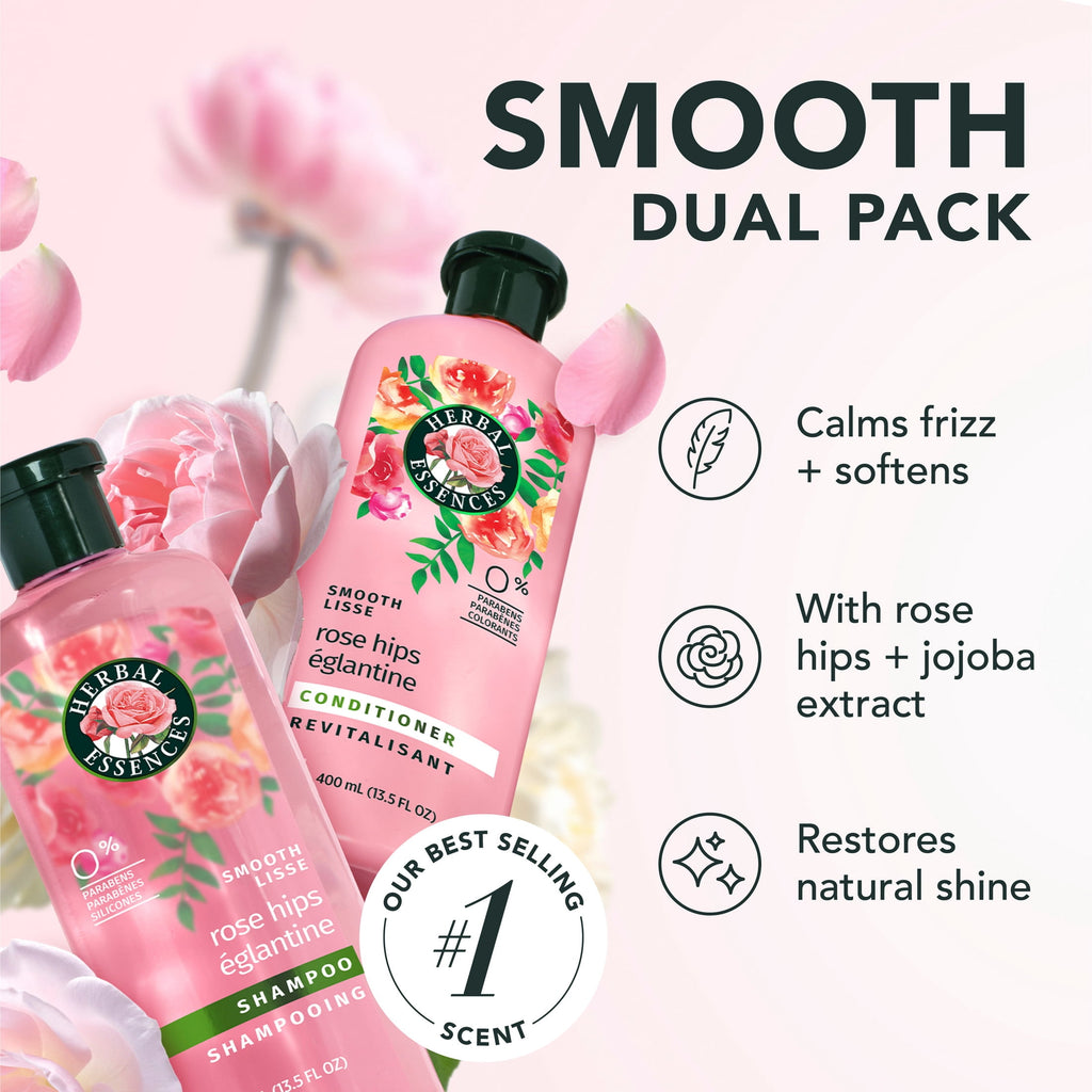 Herbal Essences Smooth Collection Rose Hips Shampoo & Conditioner Set 13.5 fl oz Each