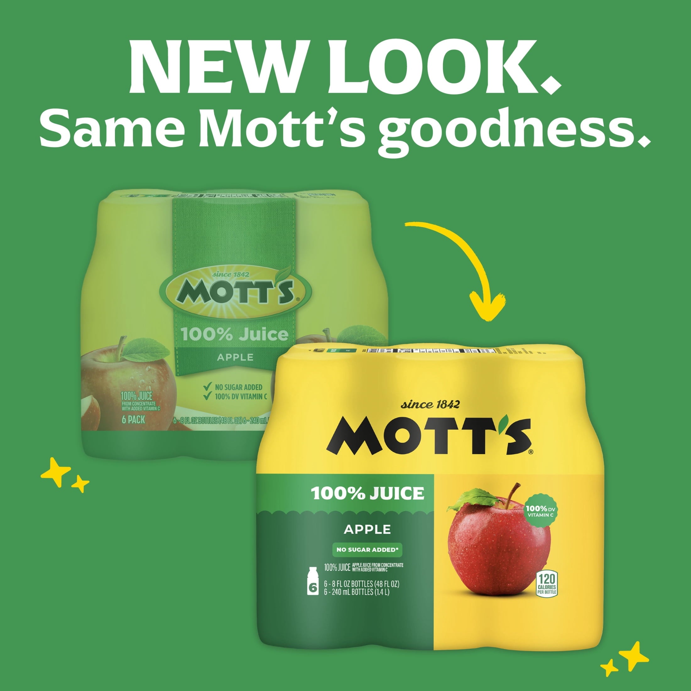 Mott's 100% Apple Juice Pulp-Free 8 fl oz 6 Count Bottles