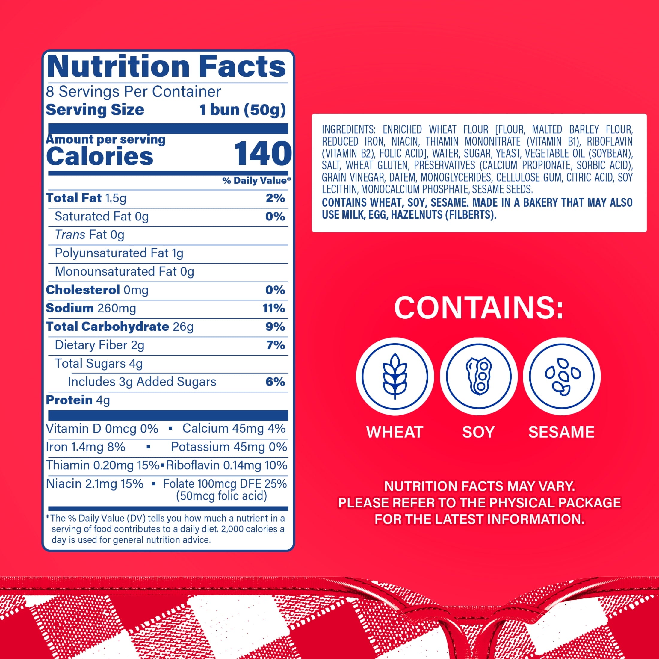 White Hot Dog Buns 14 Oz 8 Count Bimbo
