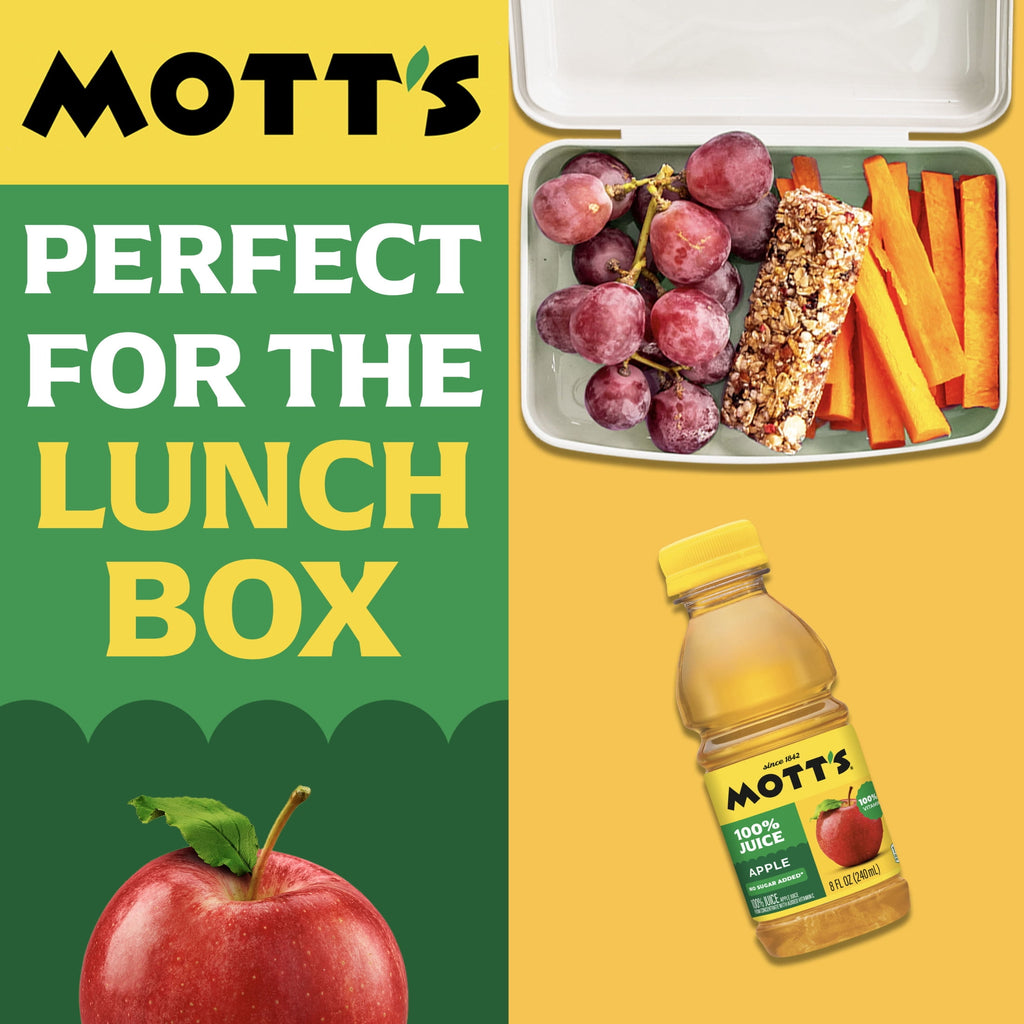 Mott's 100% Apple Juice Pulp-Free 8 fl oz 6 Count Bottles