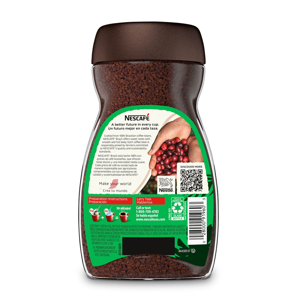 NESCAFÉ CLÁSICO Brazil Naturally Caffeinated Dark Roast Instant Coffee 7 oz Jar