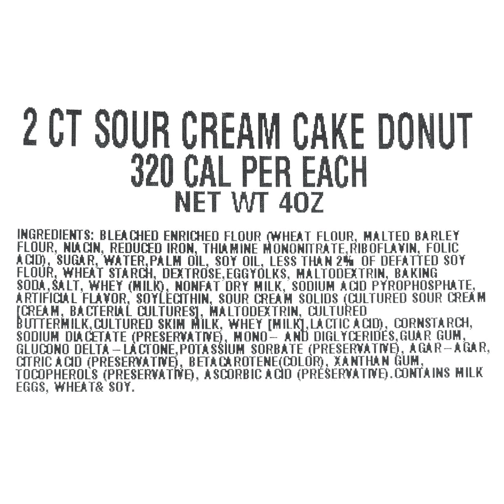 Regular Glazed Sour Cream Cake Donuts 4 Oz 2 Count Freshness Guaranteed