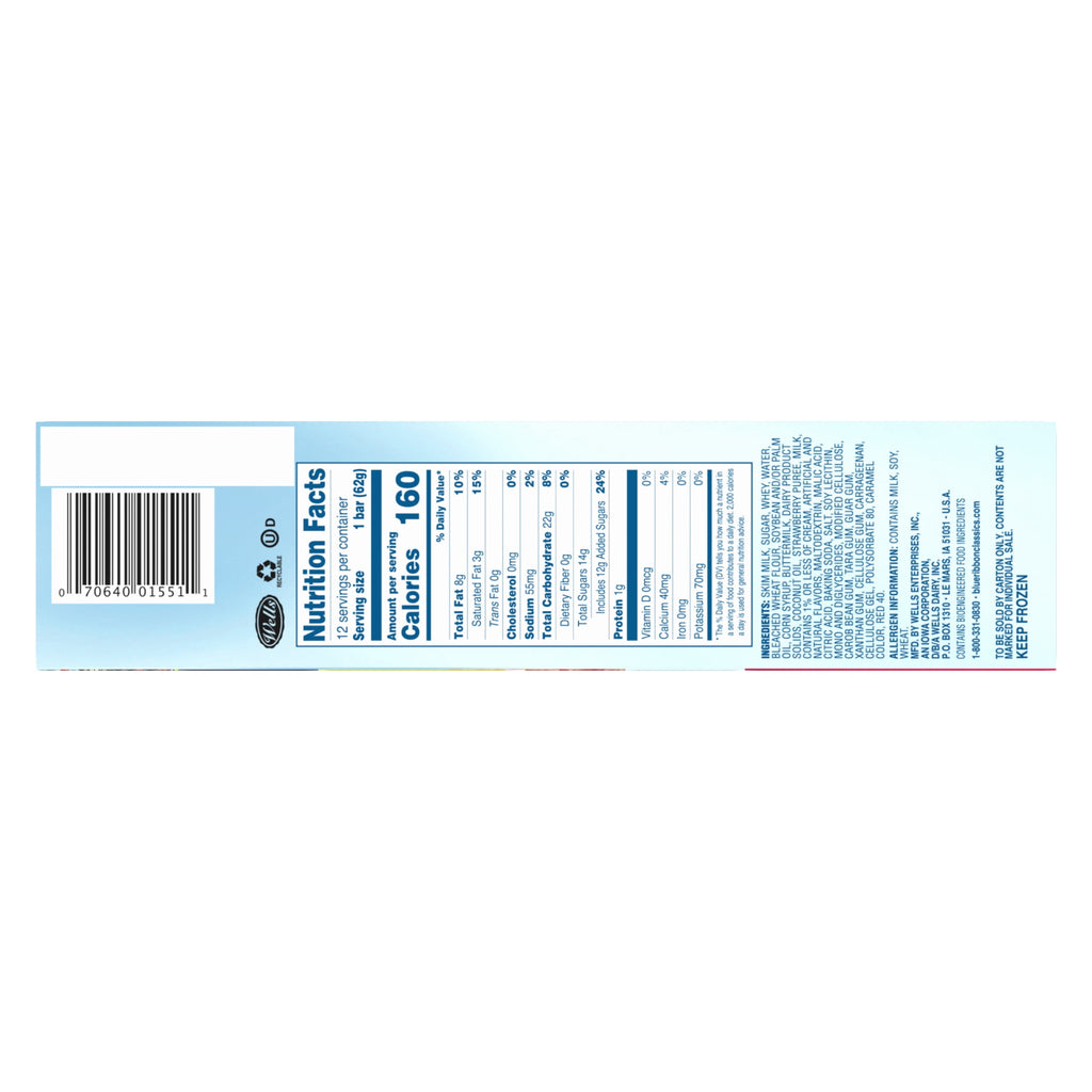 Blue Ribbon Classics Strawberry Shortcake Frozen Dessert Bars 12 Count 36 Fl Oz