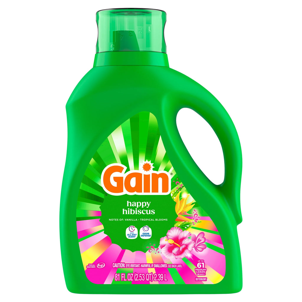 Gain Liquid Laundry Detergent Happy Hibiscus Scent 81 fl oz 61 Loads