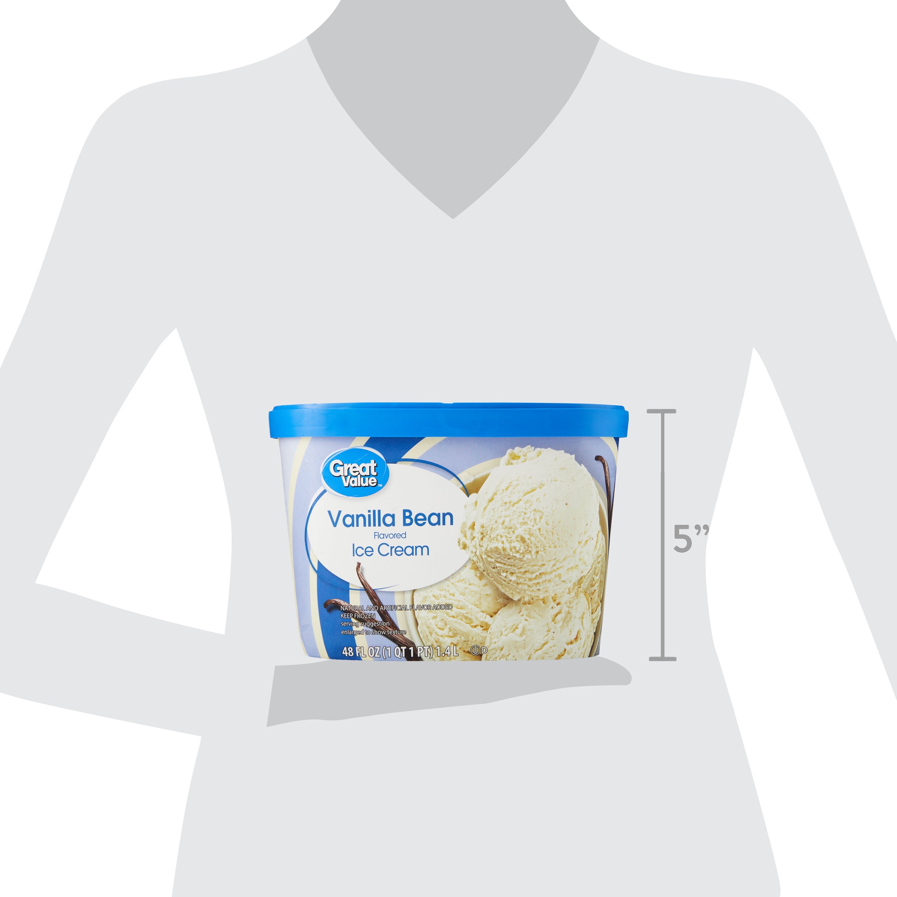 Great Value Vanilla Bean Flavored Ice Cream 48 Fl Oz