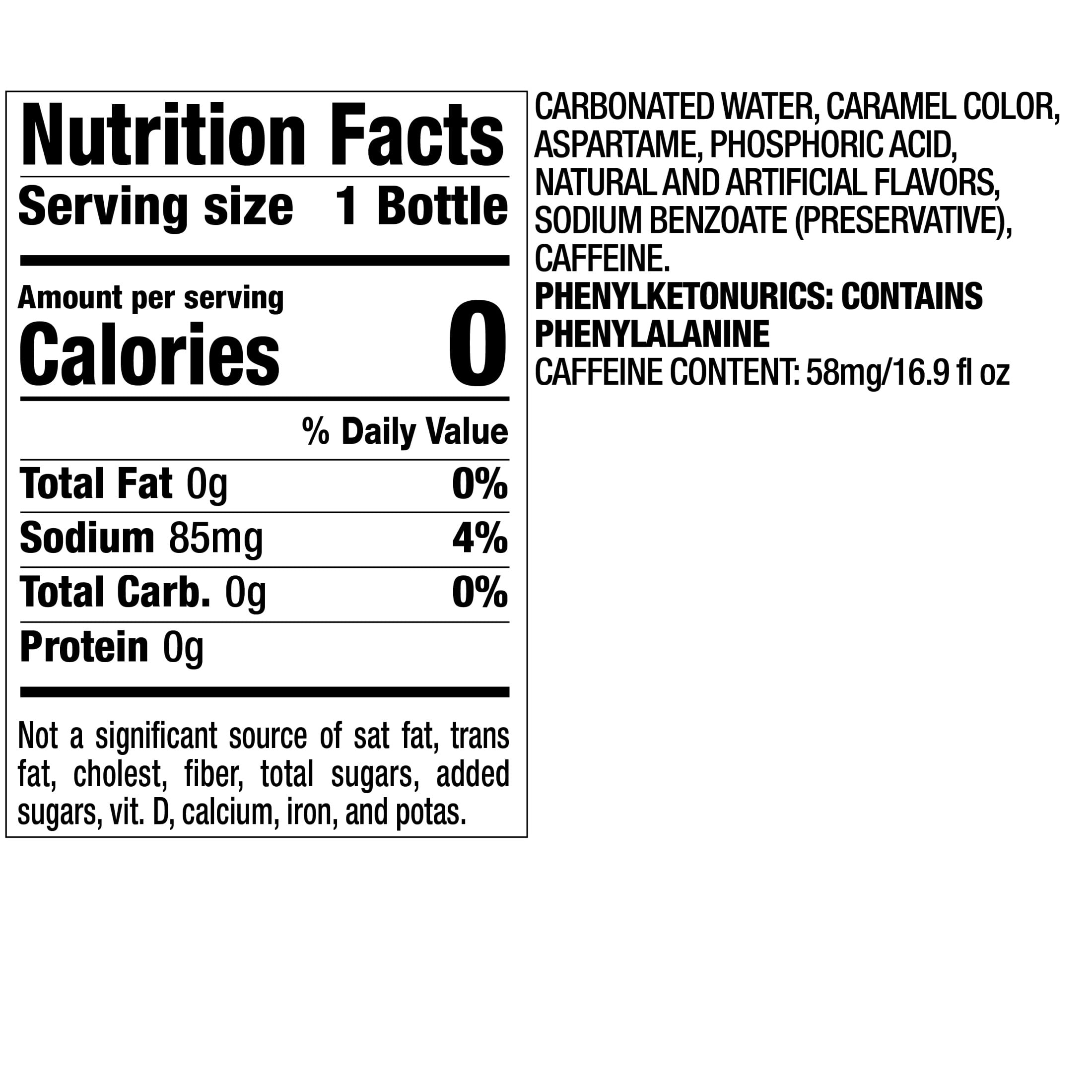 Diet Dr Pepper Soda Pop Bottles 16.9 Fl Oz 6 Pack