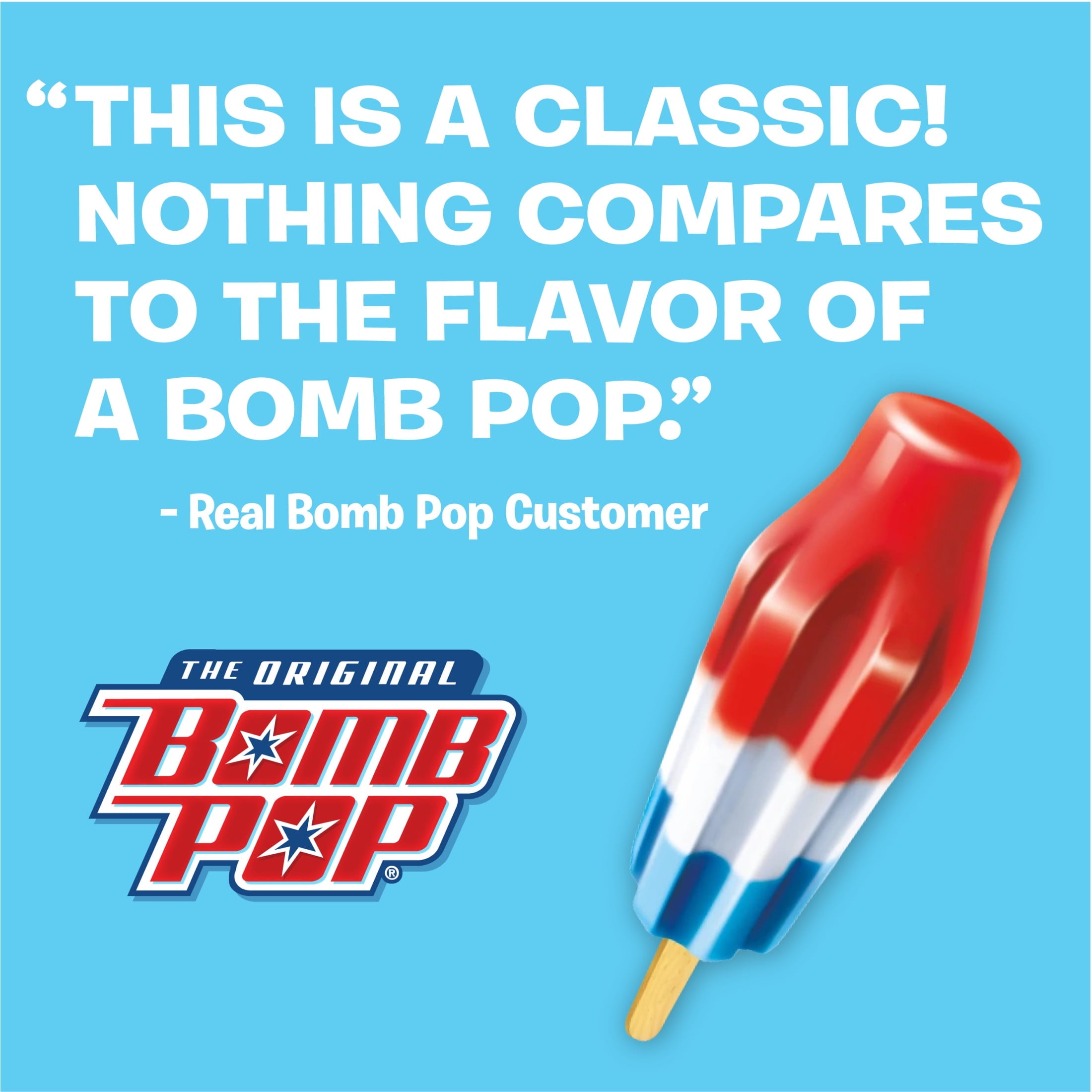 Bomb Pop Original Freeze Ice Pops Cherry Lime & Blue Raspberry 12 Count 21 Fl Oz