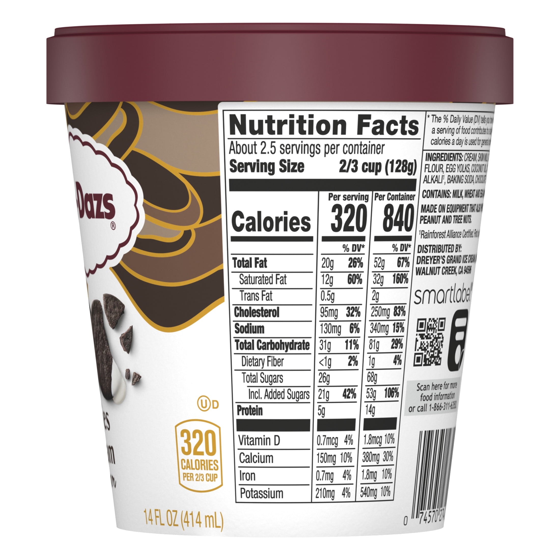 Häagen-Dazs Cookies & Cream Ice Cream 14 Oz Tub