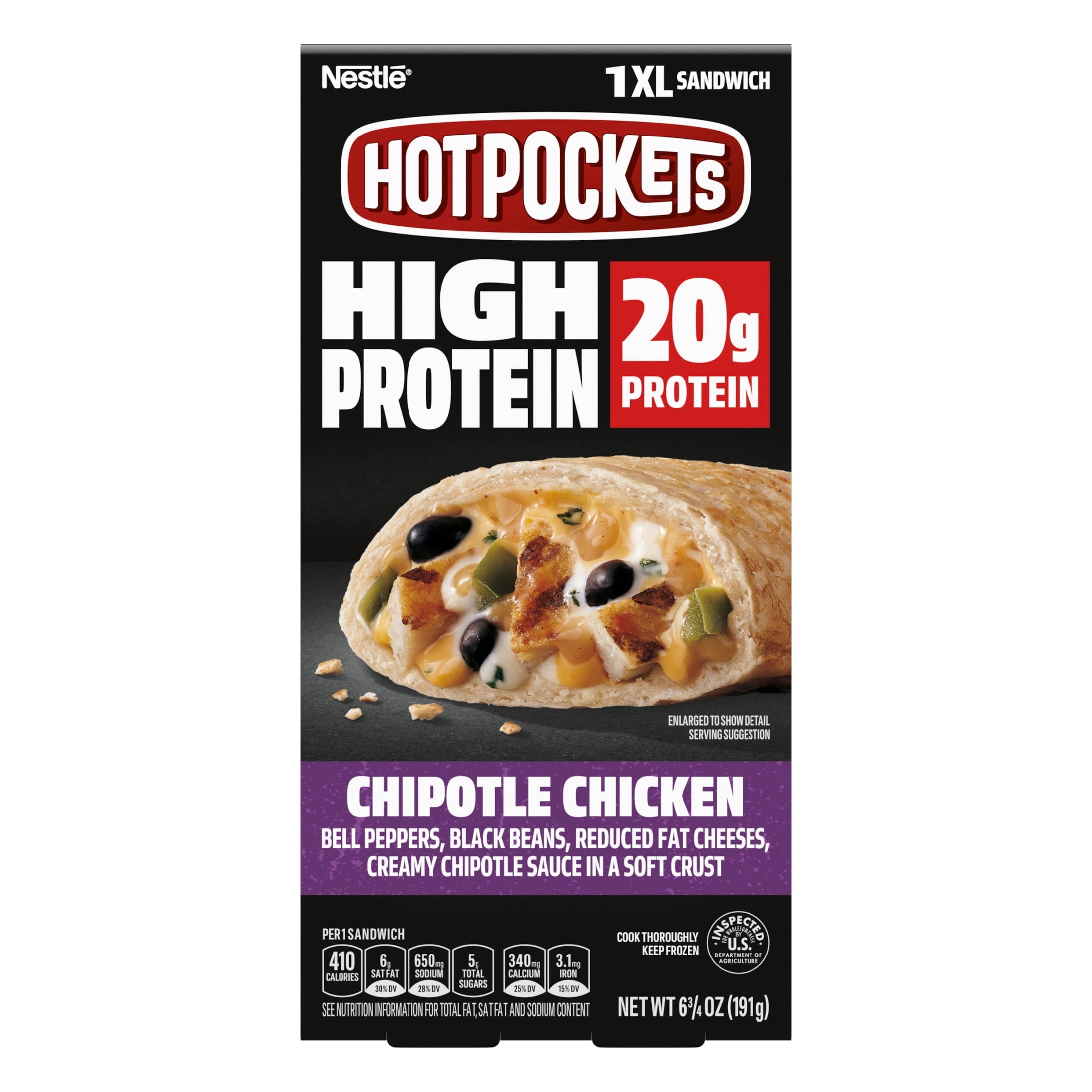 Hot Pockets High Protein Chipotle Chicken Frozen Sandwich 6.75 Oz