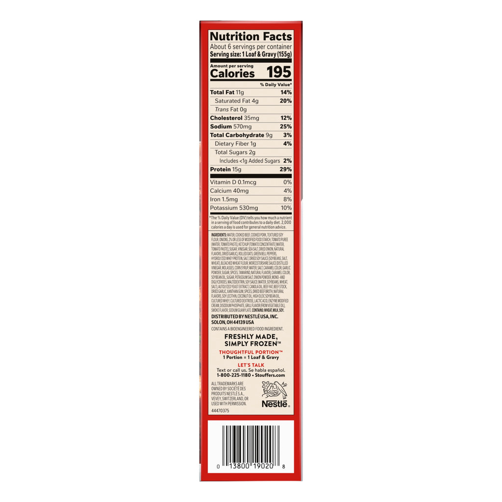 Stouffer's Meatloaf Frozen Family Size Meal 33 Oz