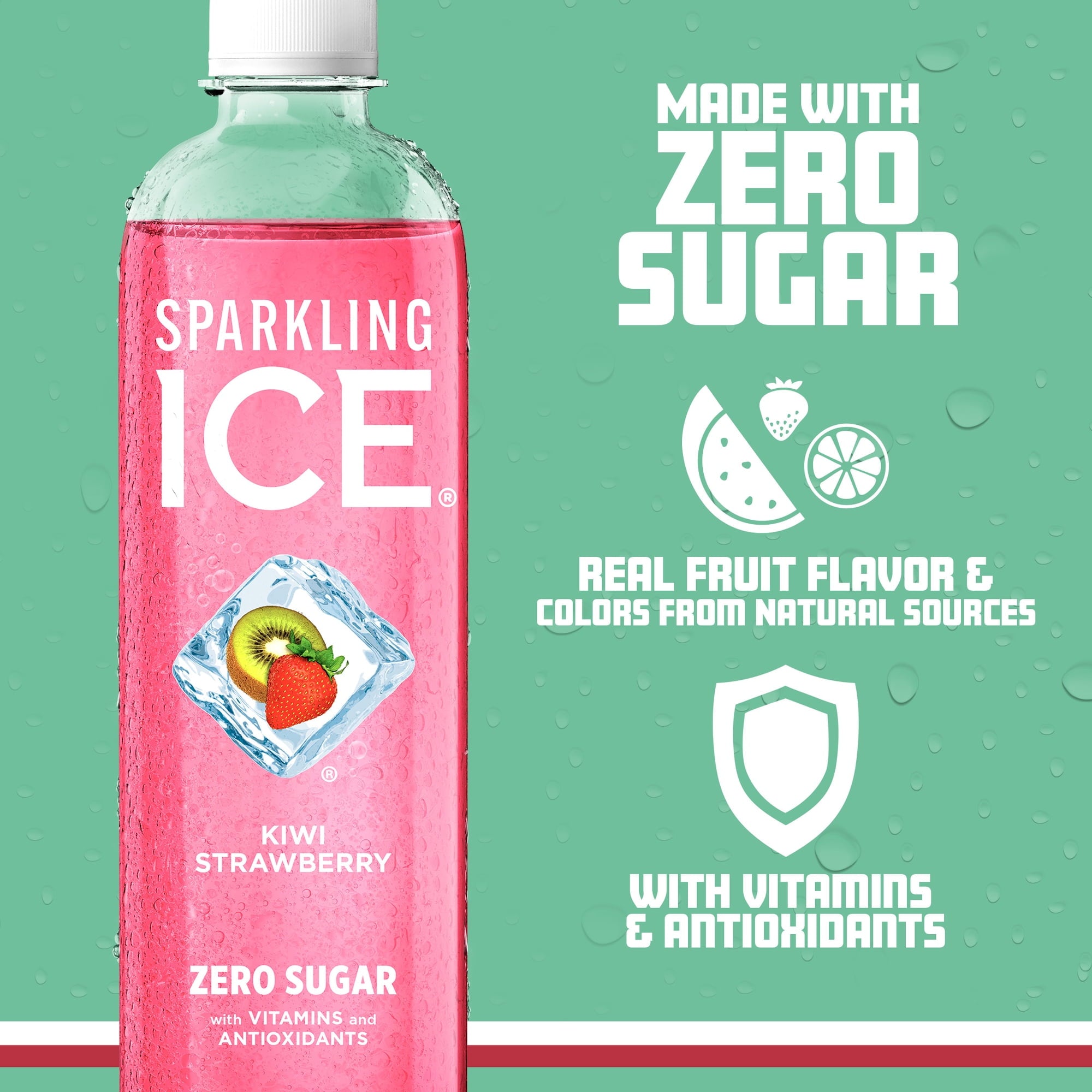 Sparkling Ice Naturally Flavored Sparkling Water Kiwi Strawberry 17 fl oz