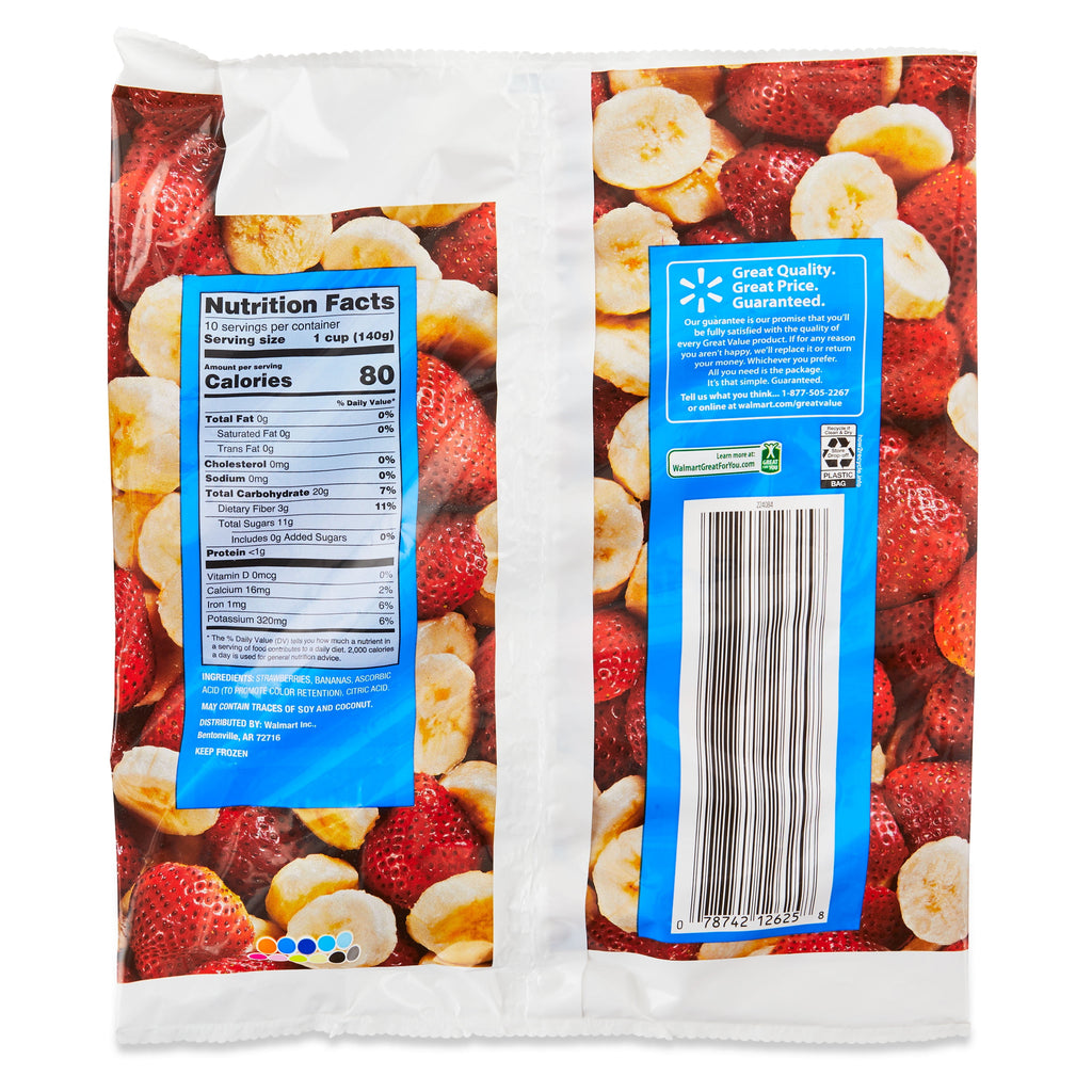 Great Value Strawberry Banana Blend Frozen 48 Oz