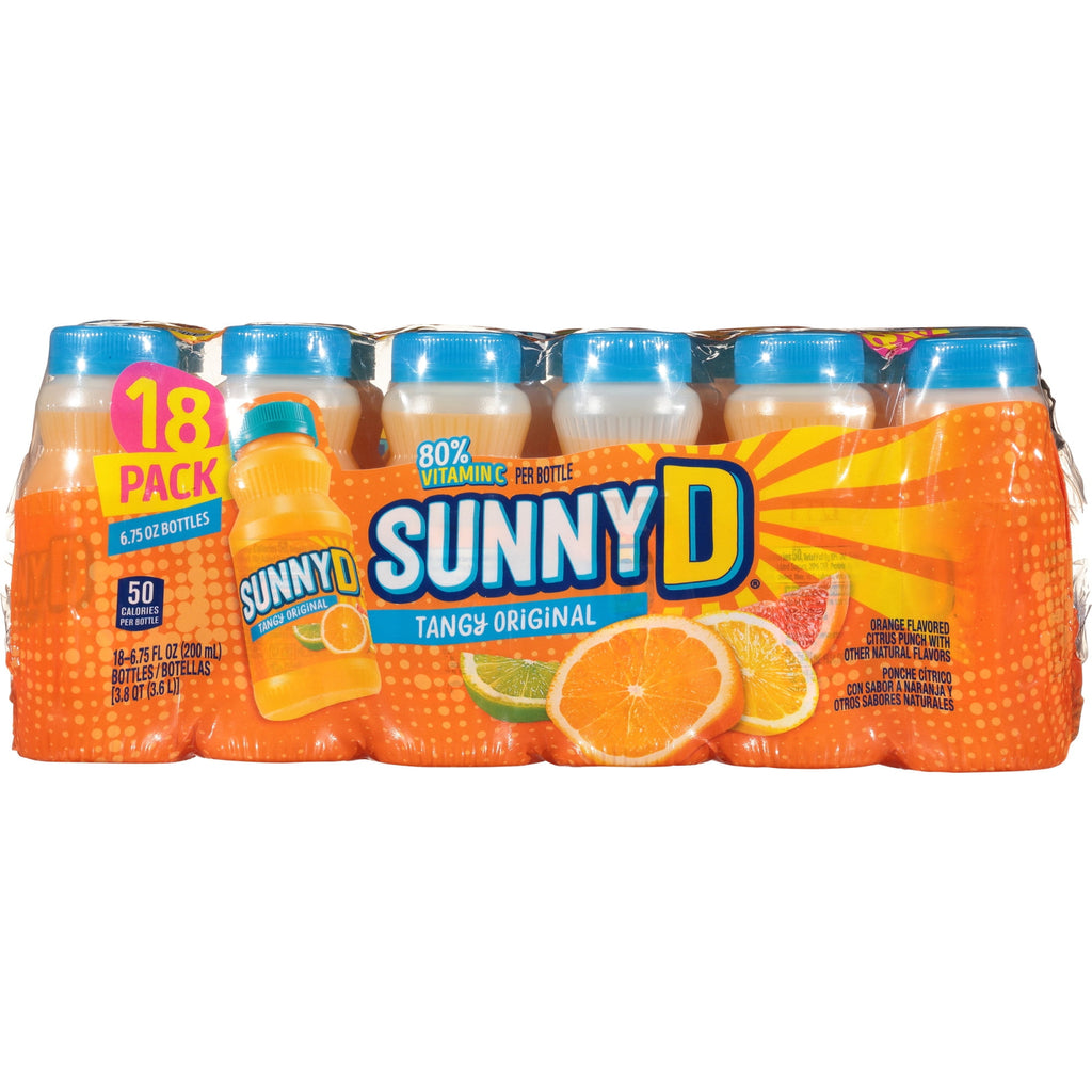 SunnyD Tangy Original Shelf Stable Orange Juice Drink 6.75 fl oz 18 Count 3 Pack