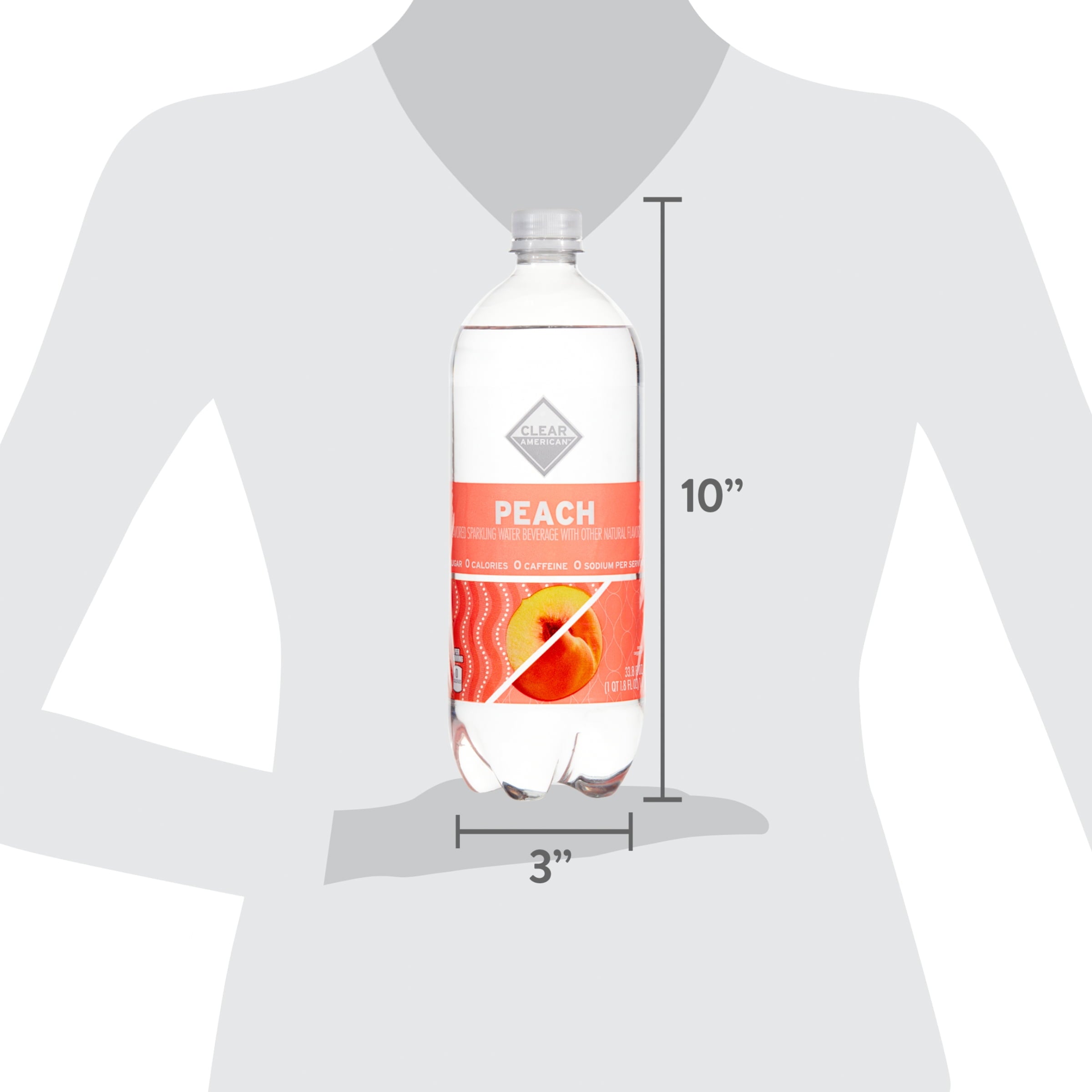 Clear American Peach Sparkling Water 33.8 fl oz