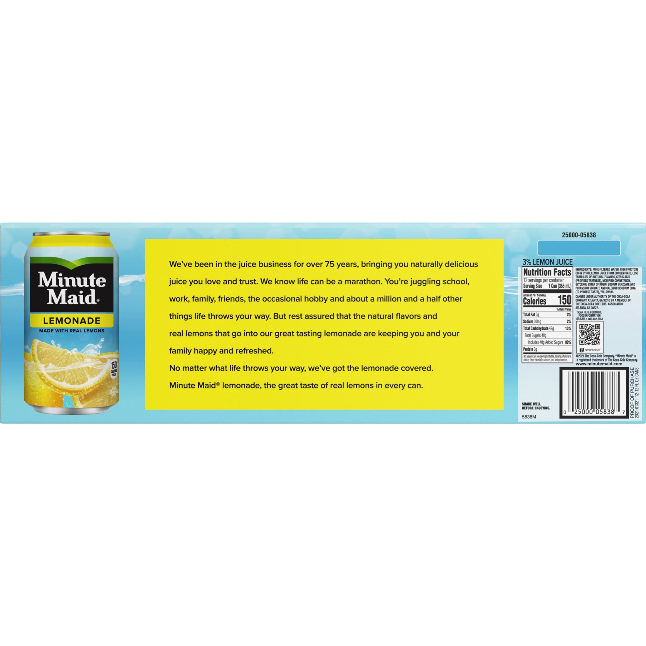 Minute Maid Lemonade Fridge Pack Cans 12 fl oz 12 Pack