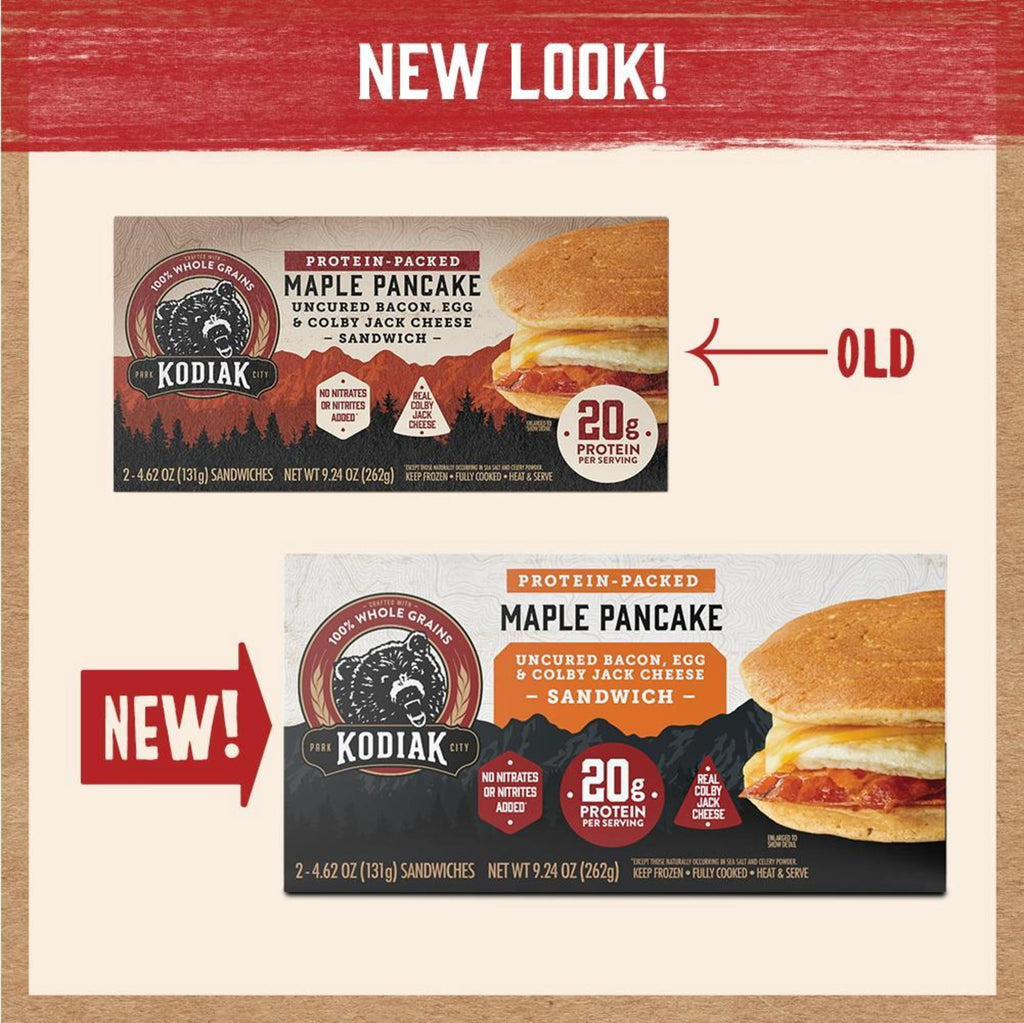 Kodiak Protein-Packed Frozen Breakfast Sandwiches Bacon and Colby Jack 2 Count 9.24 Oz