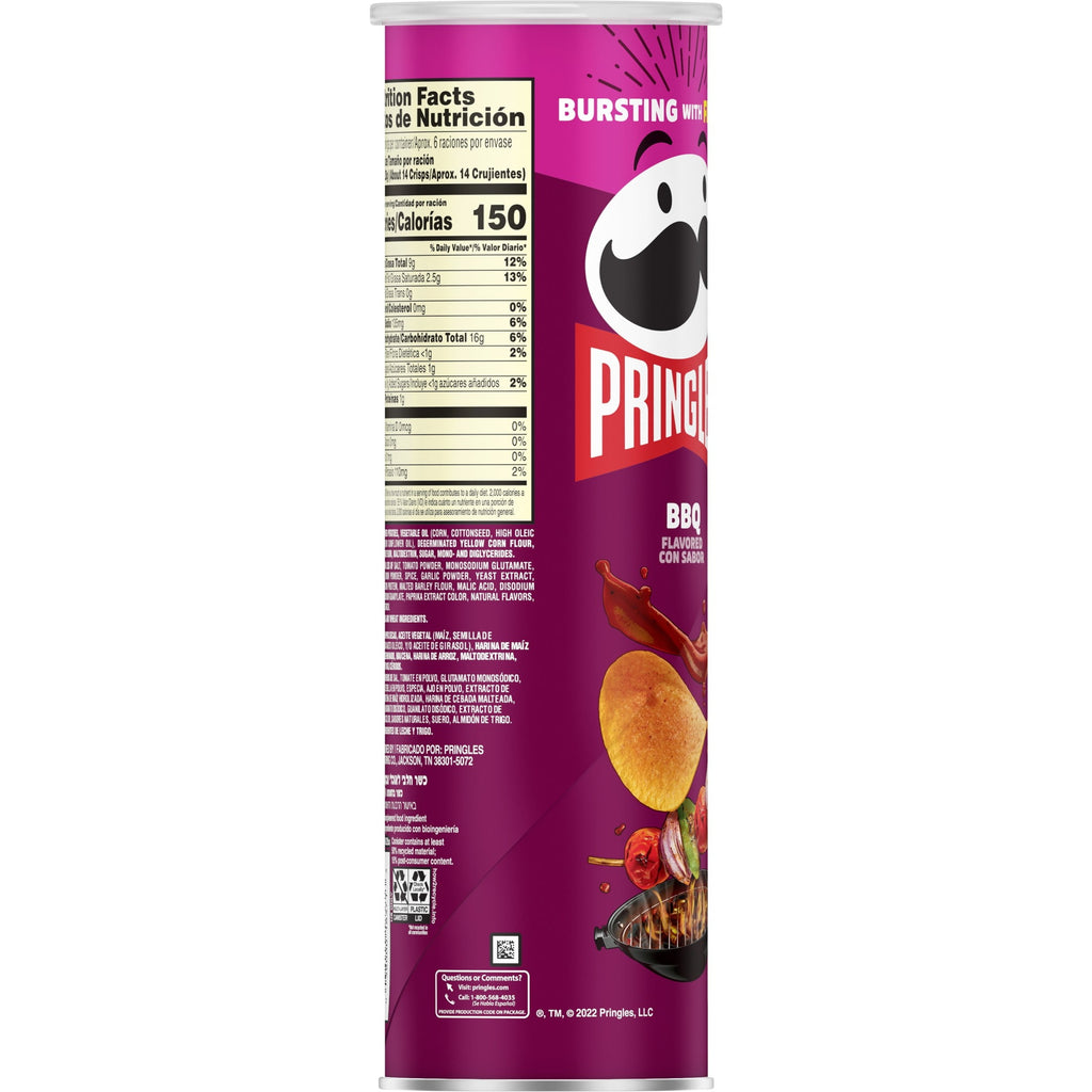 BBQ Potato Crisps Chips 5.5 Oz Pringles