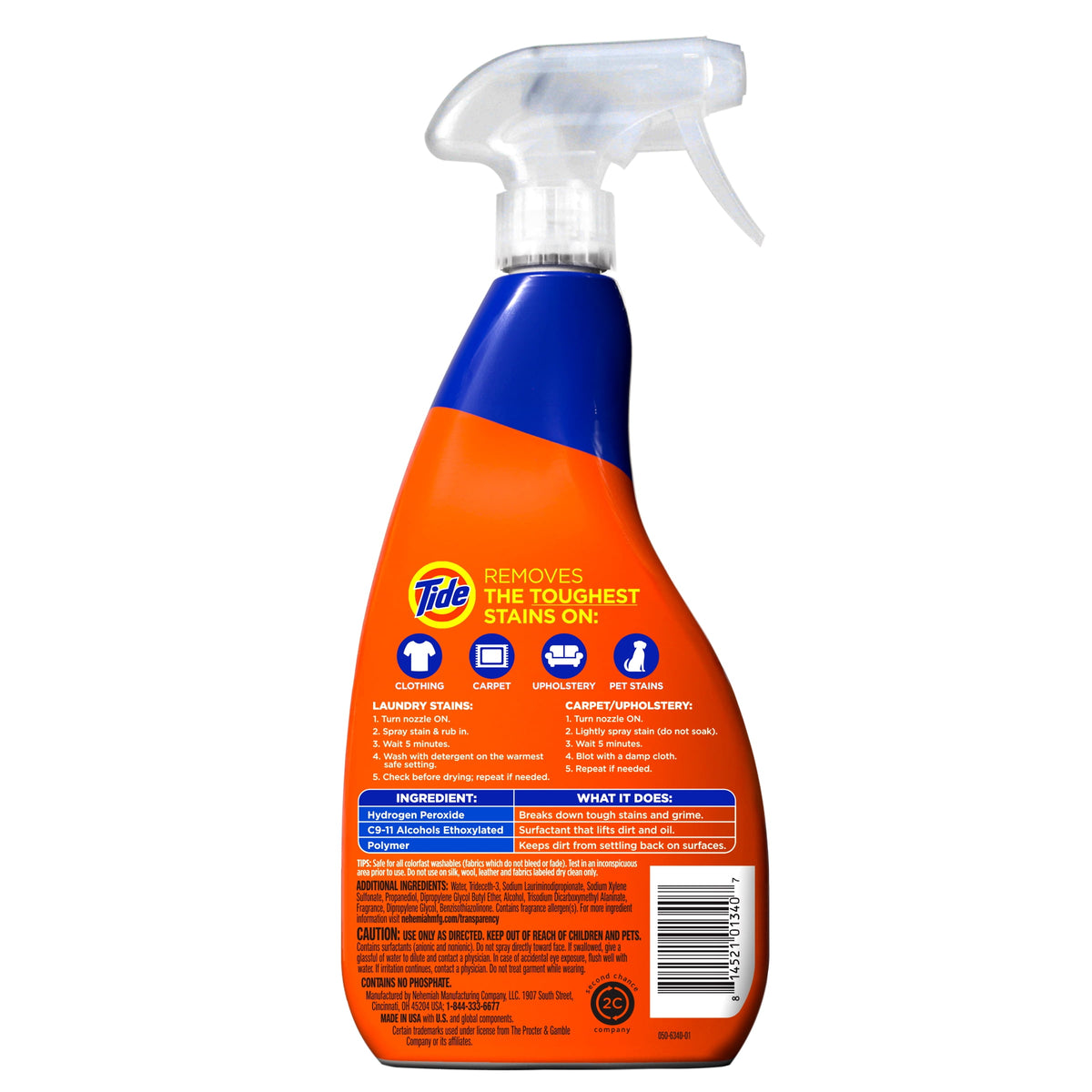Tide +Ultra Oxi All-Fabric Laundry Stain Remover Spray 22 fl oz