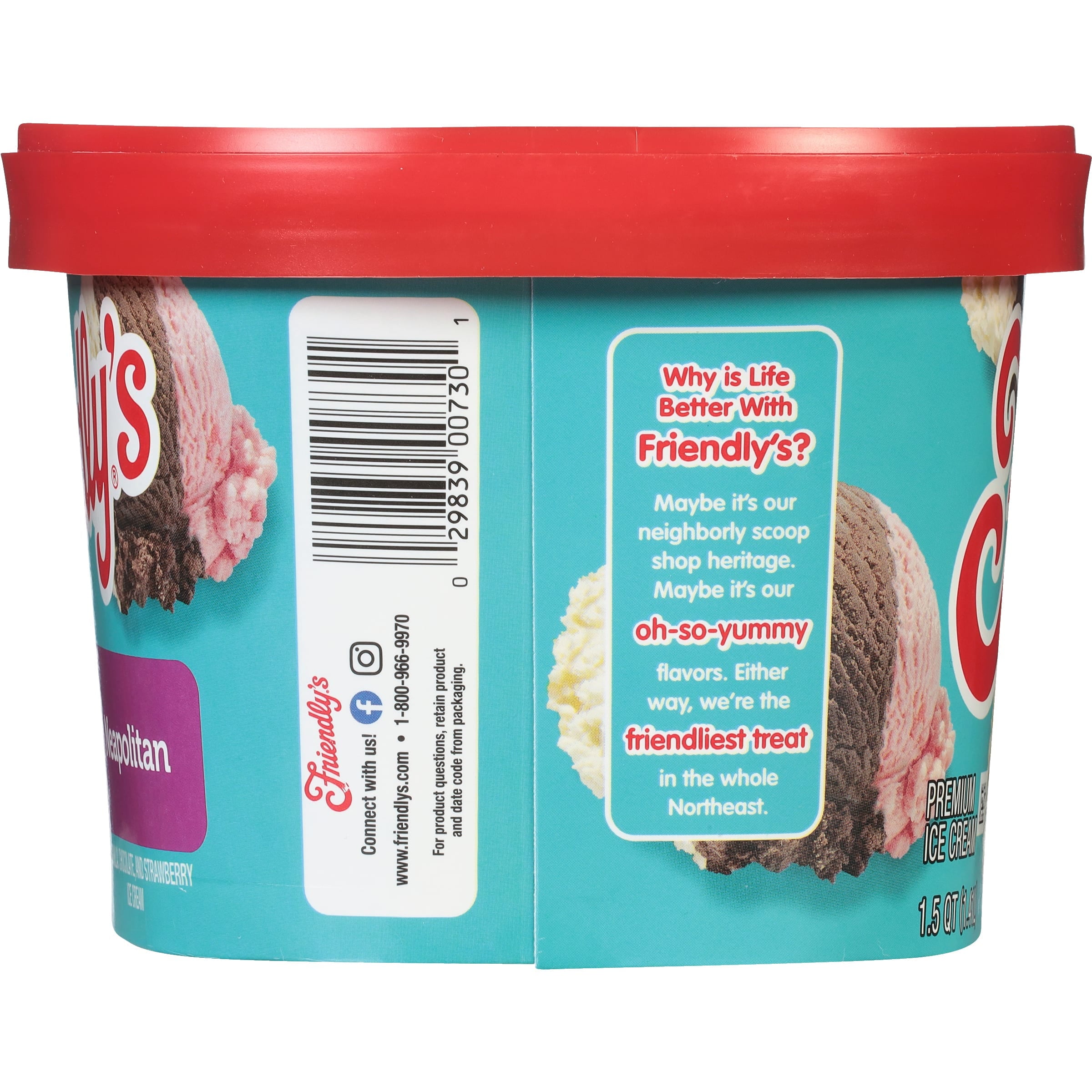 Friendly's Rich and Creamy Vanilla Chocolate Strawberry Ice Cream 48 Fl Oz