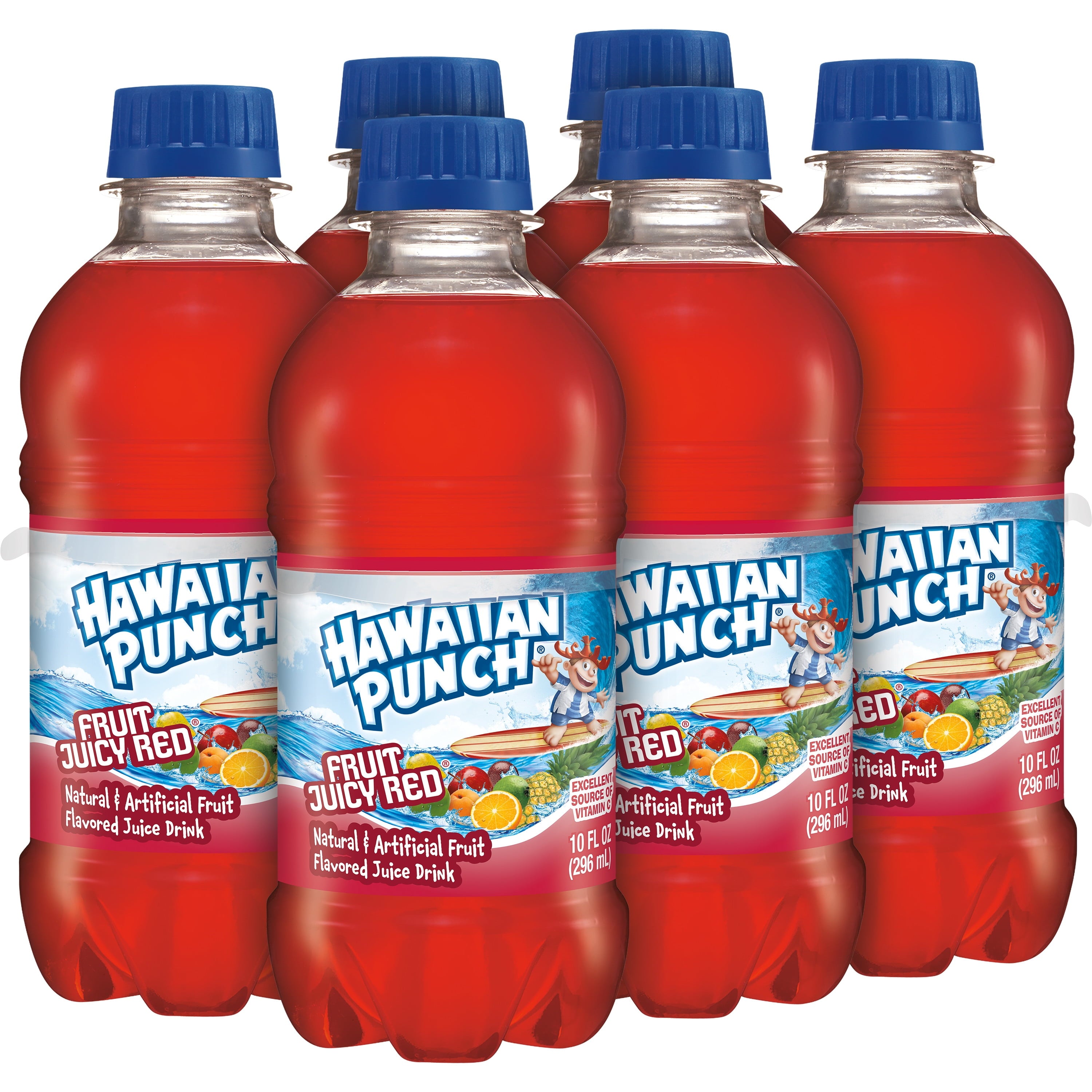 Hawaiian Punch Fruit Juicy Red Juice Drink 10 fl oz 6 Pack