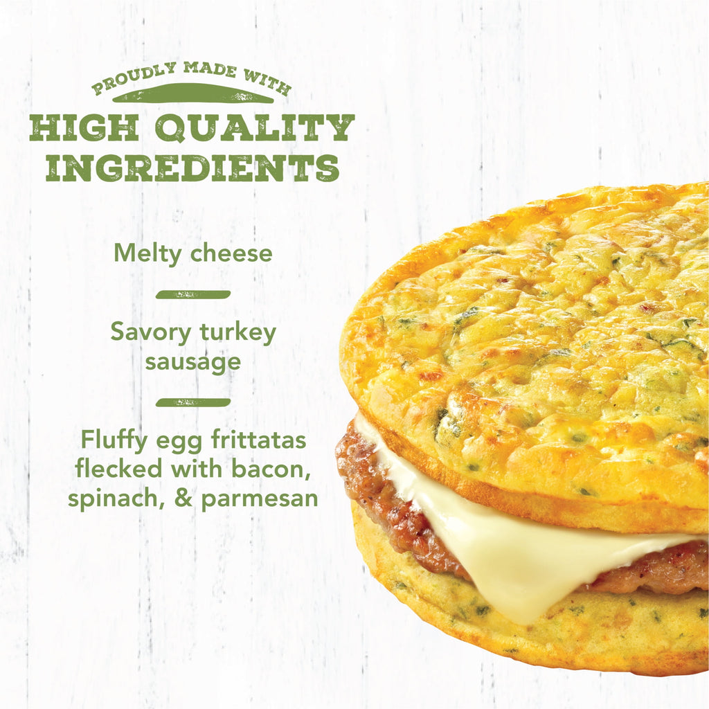 Jimmy Dean Delights Egg'wich Parmesan Egg Frittatas Turkey Sausage Cheese Frozen 4 Count