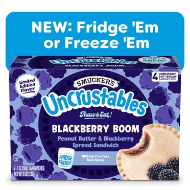 Smucker's Uncrustables Peanut Butter & Grape Jelly Sandwiches 4 Count 8 Oz Frozen