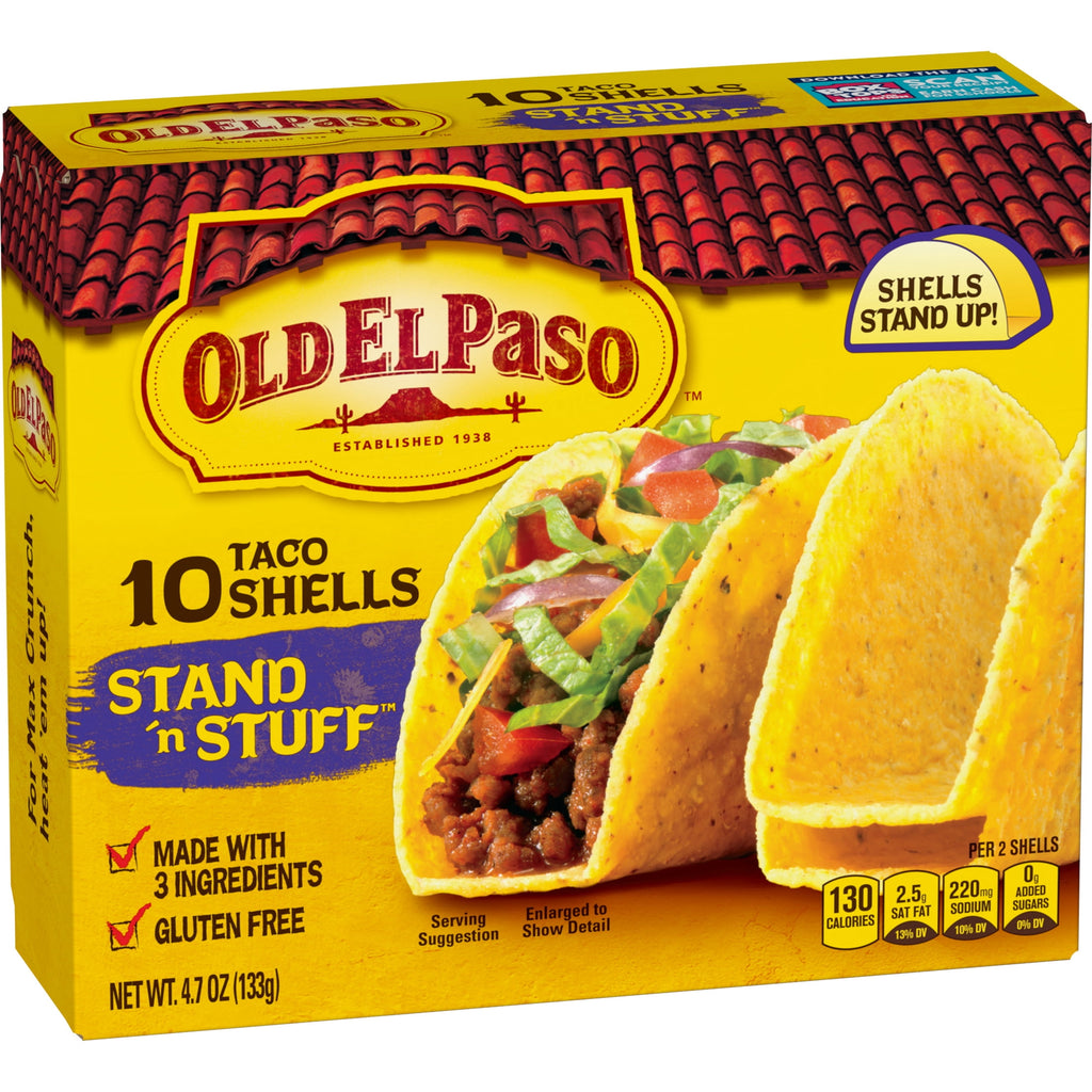 Stand 'N Stuff Crunchy Taco Shells Gluten Free 4.7 Oz 10 Count Old El Paso