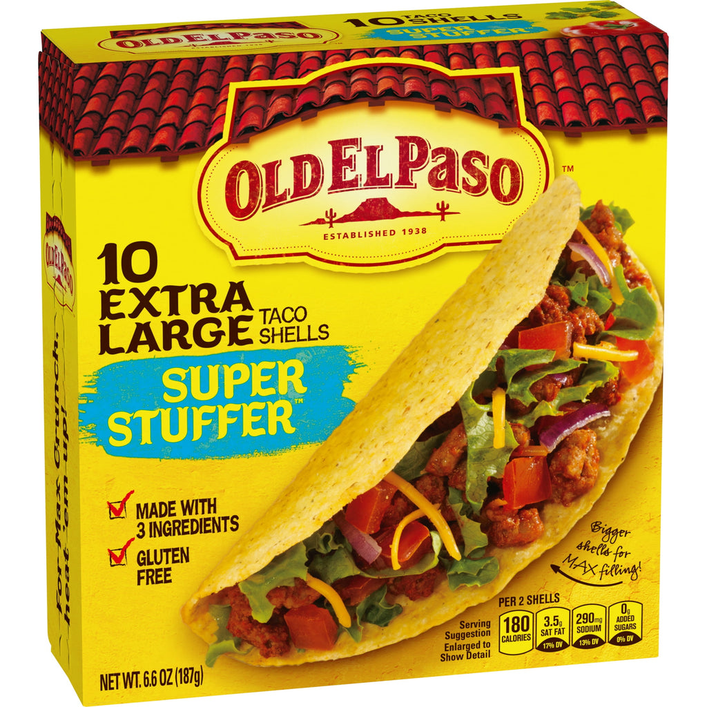 Extra Large Super Stuffer Taco Shells 6.6 Oz 10 Count Old El Paso