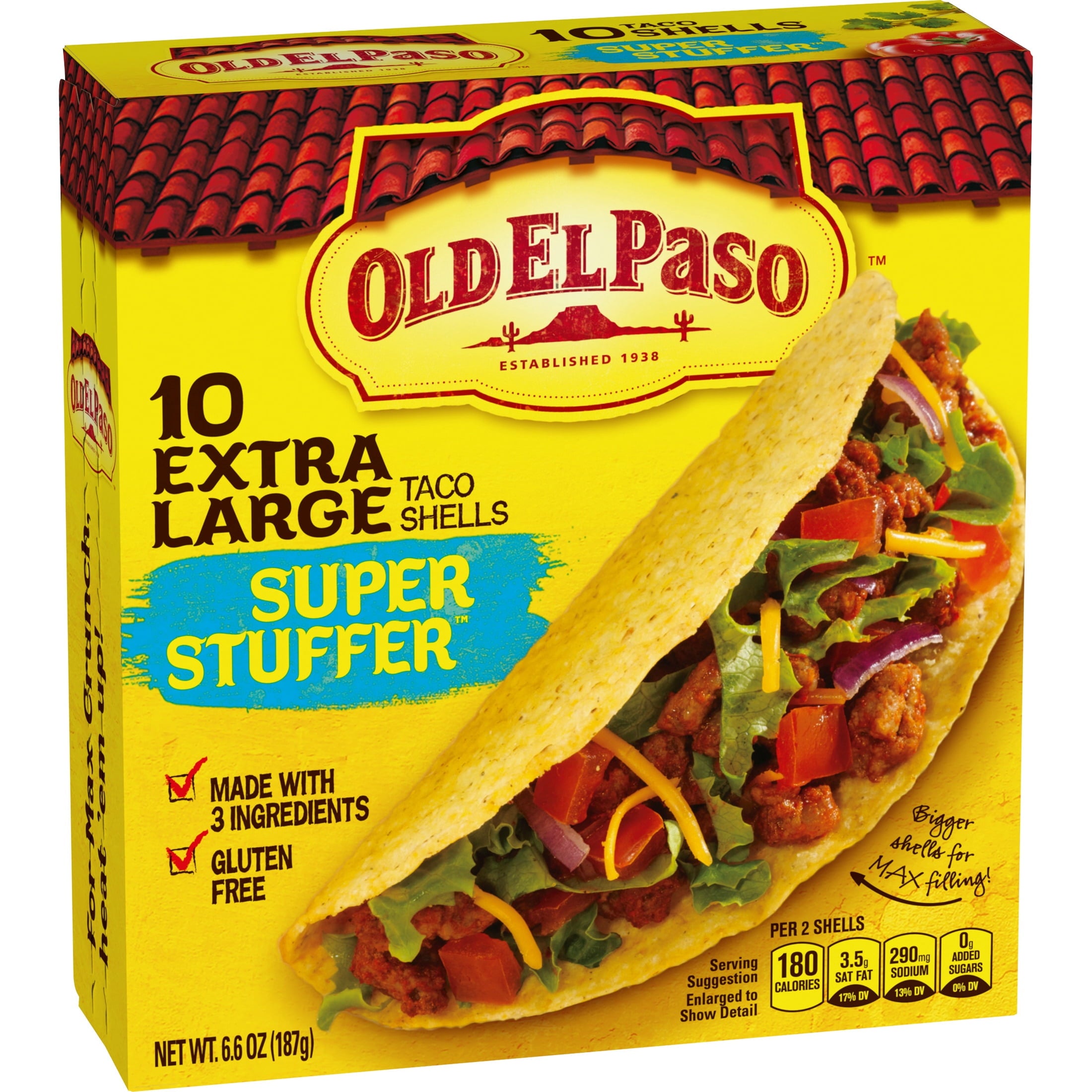 Extra Large Super Stuffer Taco Shells 6.6 Oz 10 Count Old El Paso