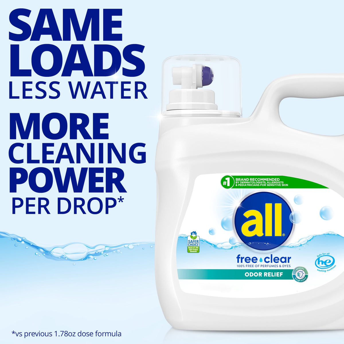 all Free Clear Odor Relief Liquid Laundry Detergent 118 fl oz 79 Loads