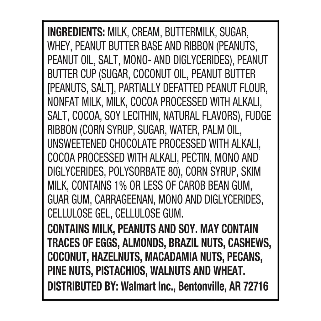 Great Value Peanut Butter Cup Vanilla Ice Cream 48 Fl Oz