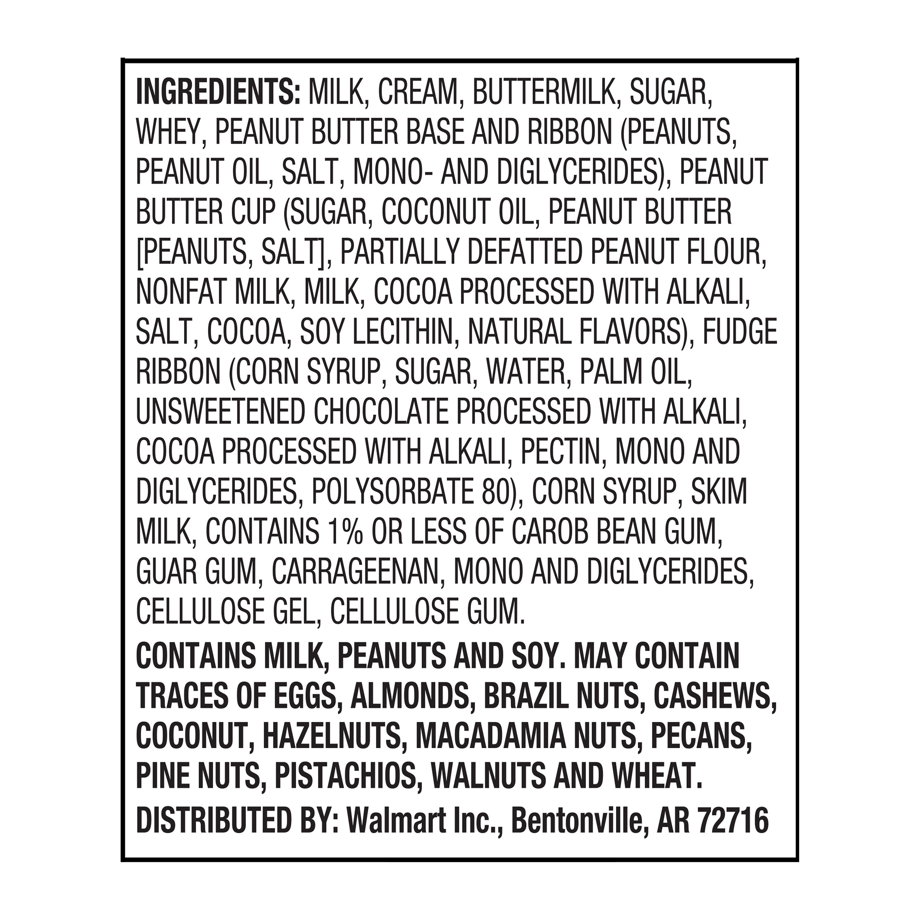 Great Value Peanut Butter Cup Vanilla Ice Cream 48 Fl Oz