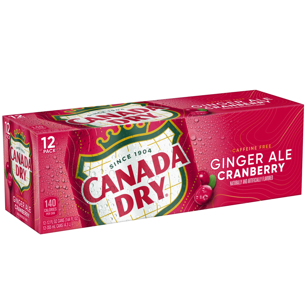 Canada Dry Caffeine Free Cranberry Ginger Ale Soda Pop Cans 12 Fl Oz 12 Pack