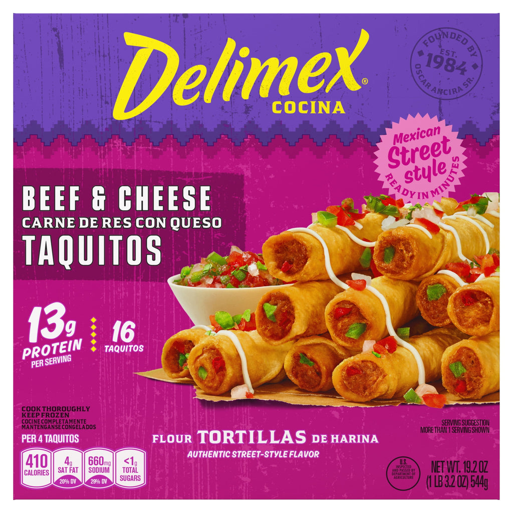 Delimex Beef & Cheese Taquitos Frozen Snacks 16 Count 1.32 Lb