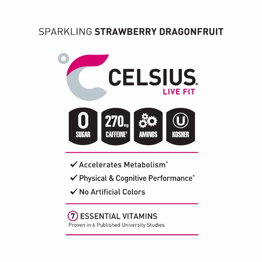 CELSIUS Essentials Dragonberry Energy Drink 16 fl oz Single Can