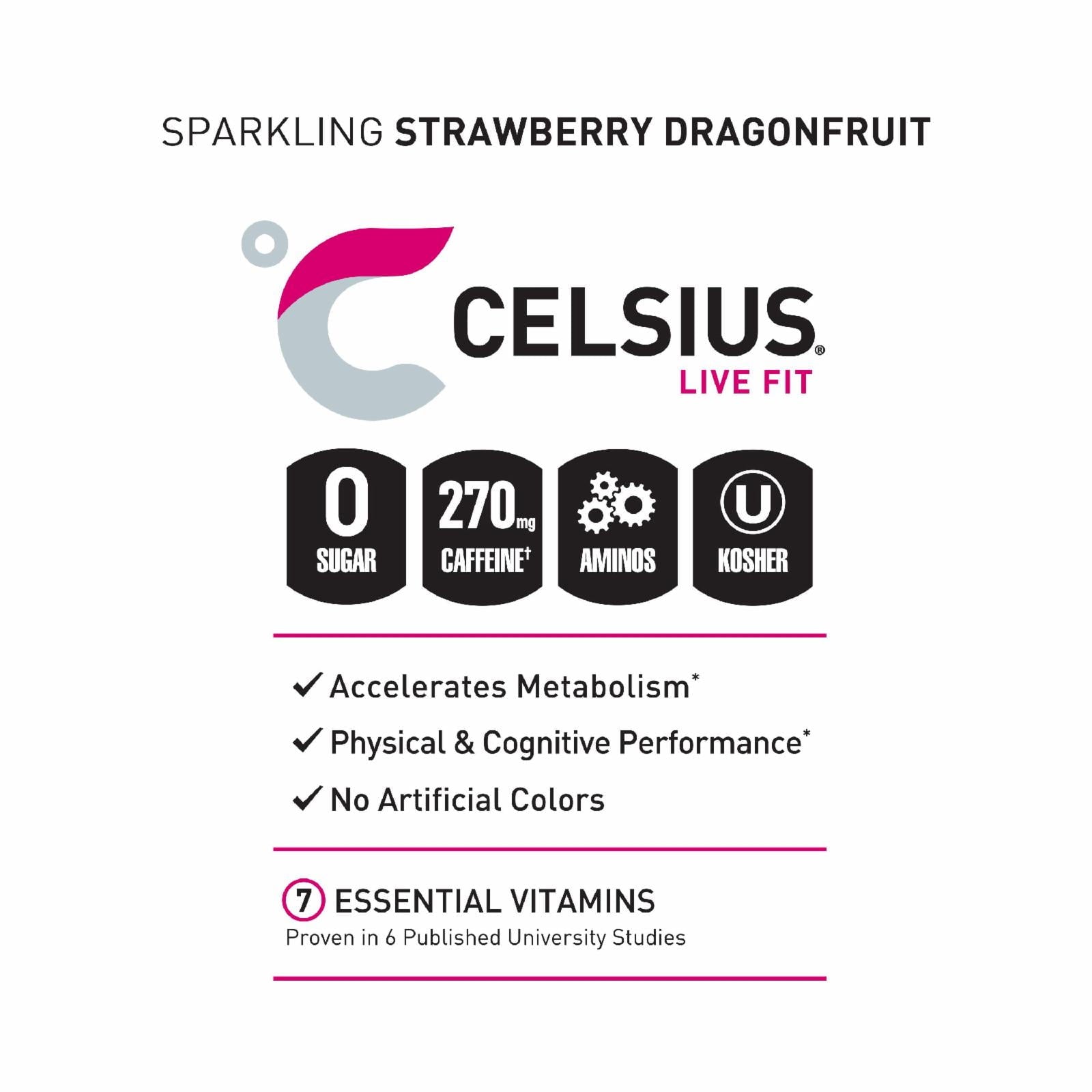CELSIUS Essentials Dragonberry Energy Drink 16 fl oz Single Can