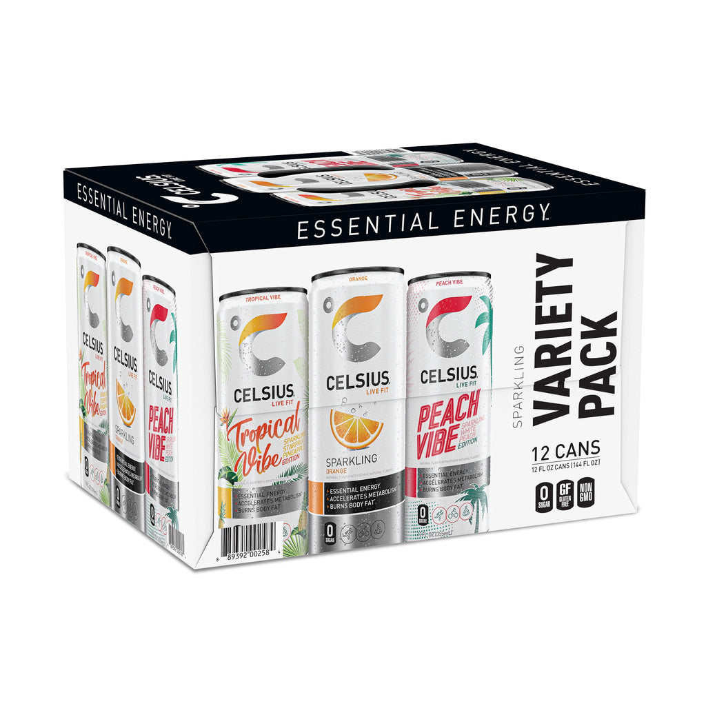 CELSIUS Sparkling Core Vibe Variety Pack Energy Drink 12 fl oz 12 Pack Cans