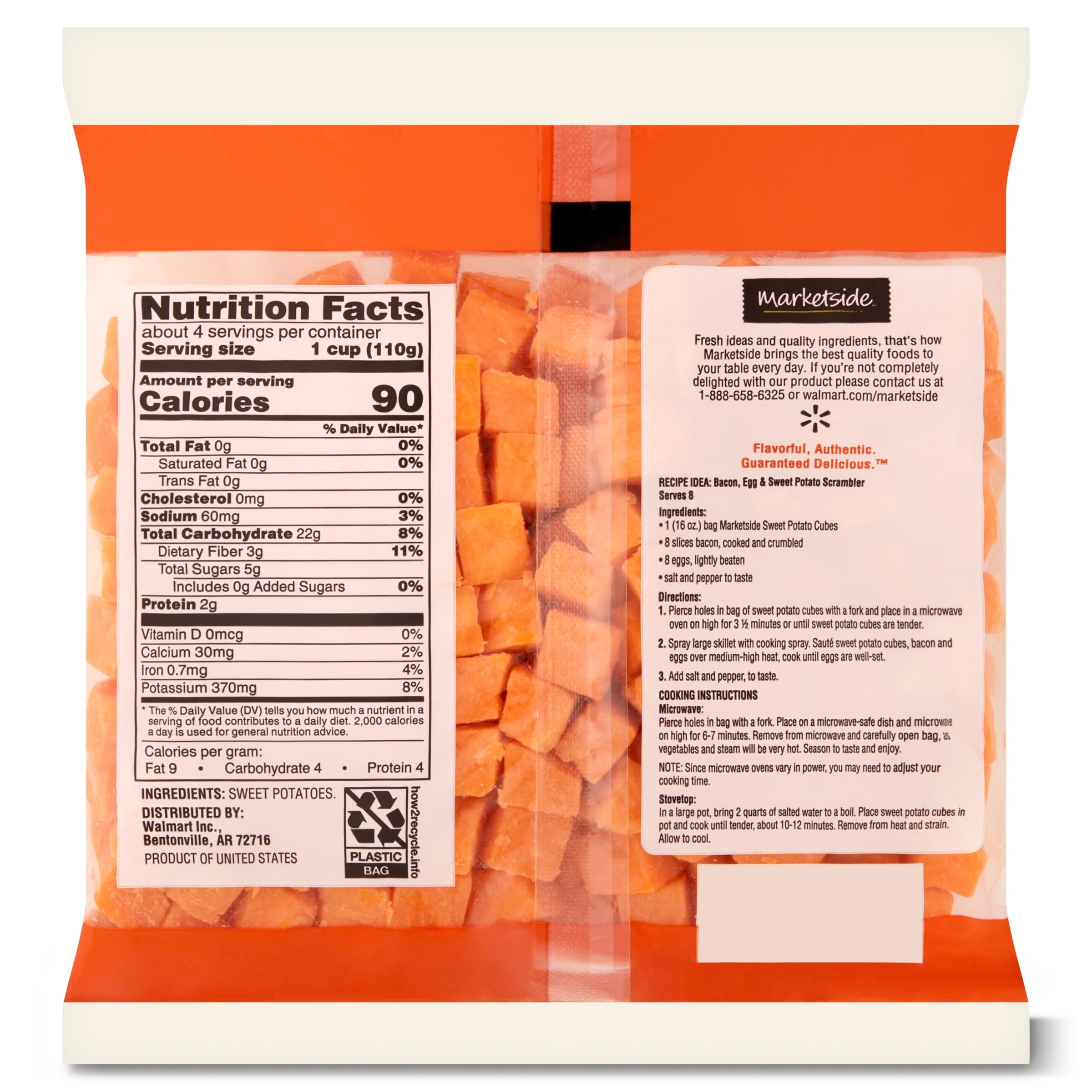 Fresh Sweet Potato Cubes 16 Oz Bag
