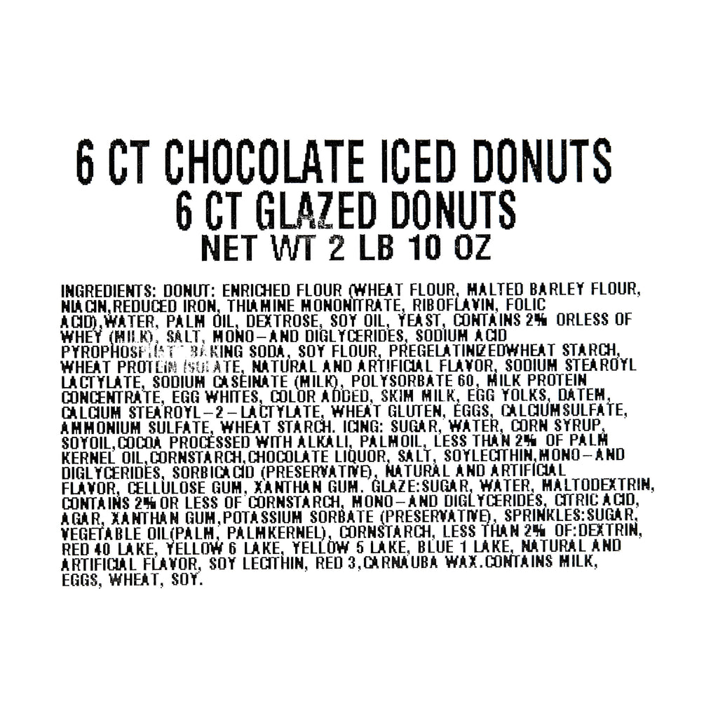 Chocolate Iced and Glazed Donuts 8 Oz 12 Count Freshness Guaranteed